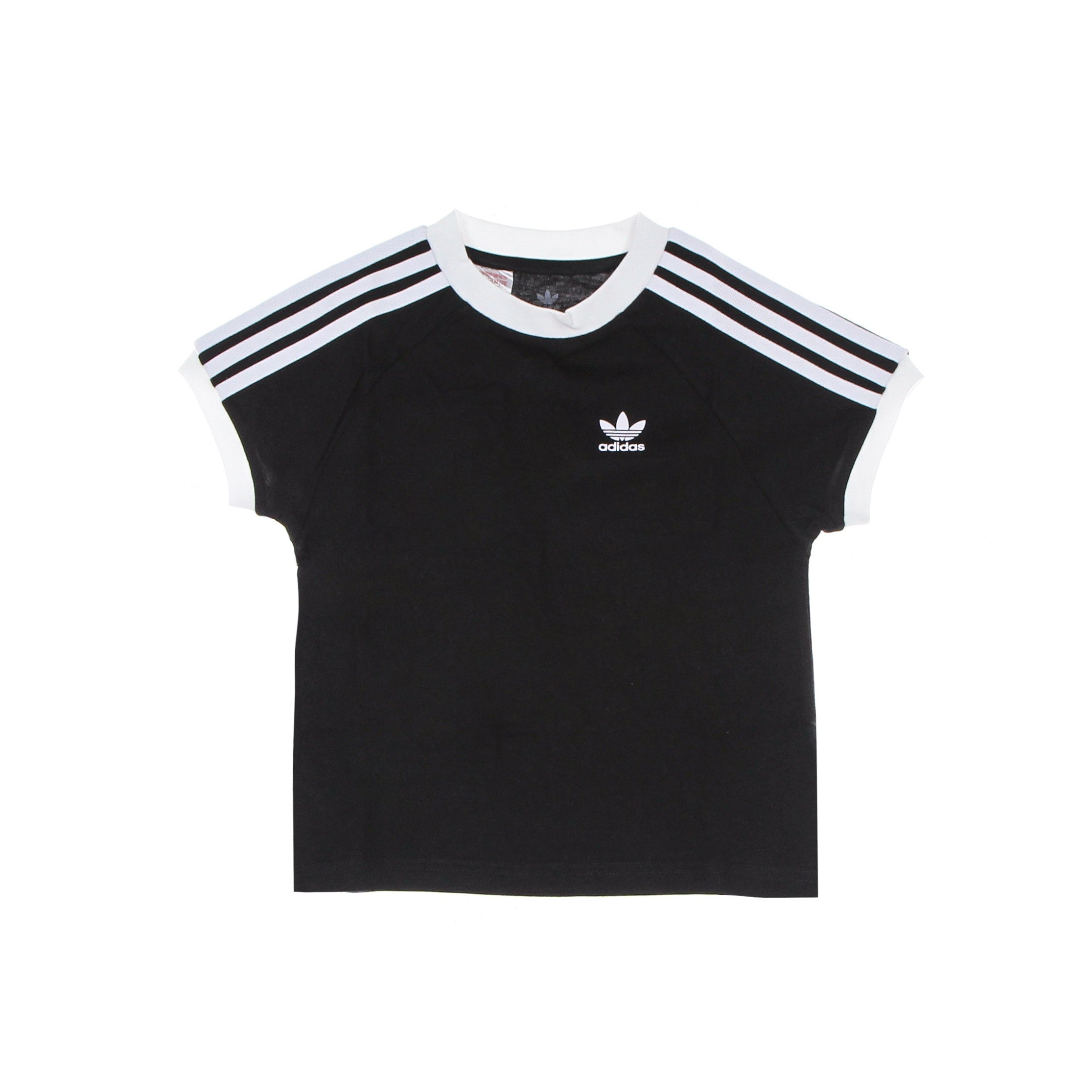 Adidas, Maglietta Bambino 3 Stripes Adicolor Tee, Black/white