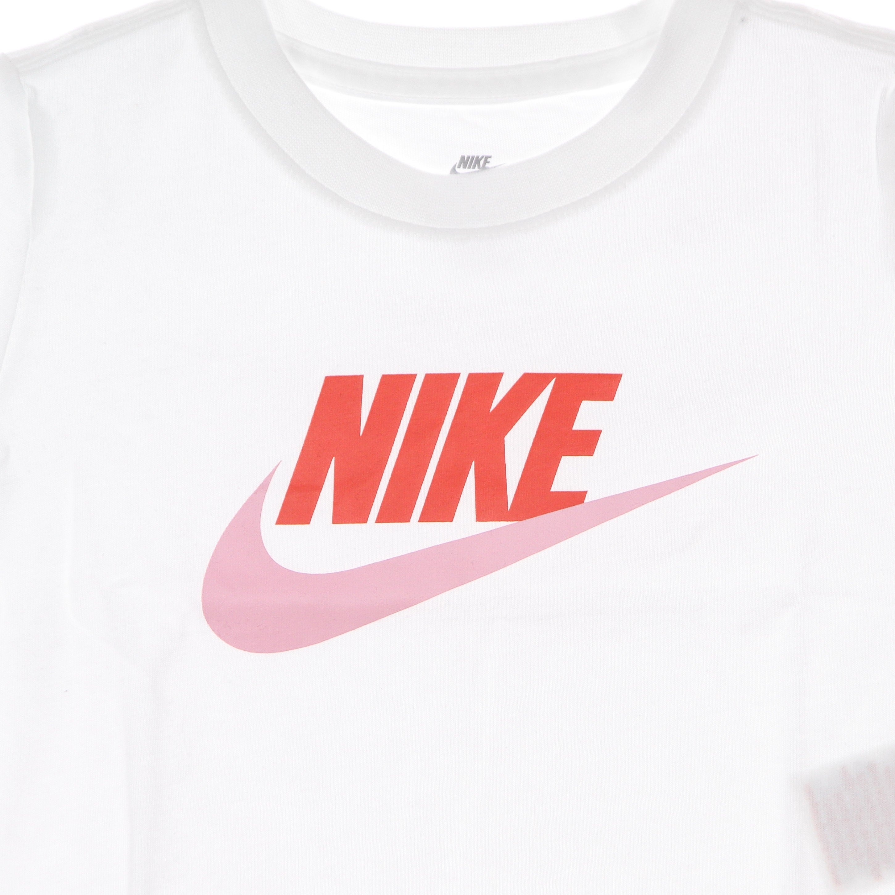 Girl's Short T-Shirt G Sportswear Tee Crop Futura White/magic Ember/pink Foam