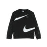 Nike, Felpa Girocollo Ragazzo Fleece Swoosh Crew, Black/white