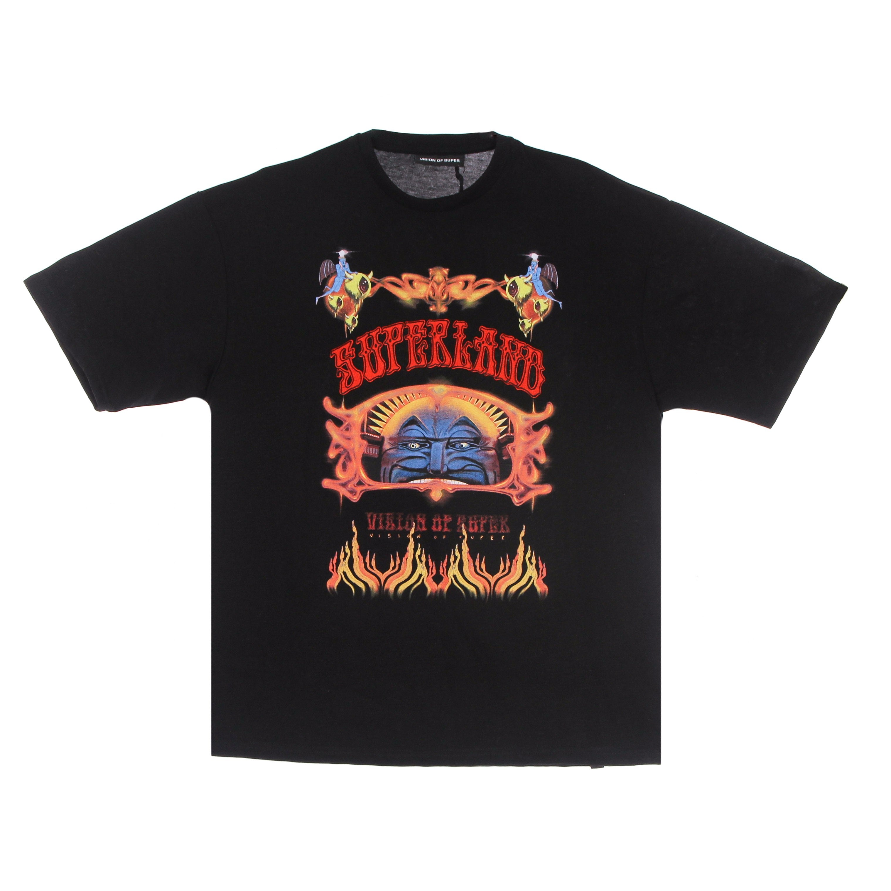 Vision Of Super, Maglietta Uomo Superland Print Tee, Black