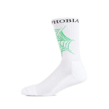Phobia, Calza Media Uomo Green Webcob Socks, White/green