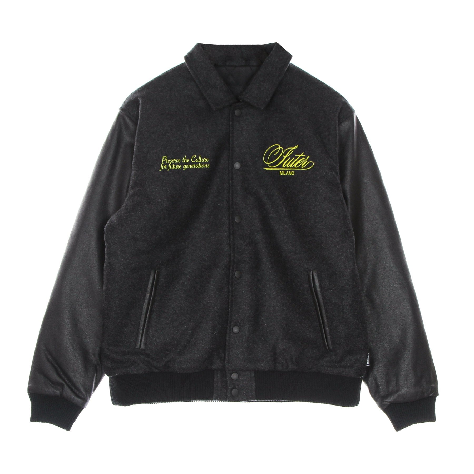 Iuter, Giubbotto College Uomo Family Varsity Jacket, Black