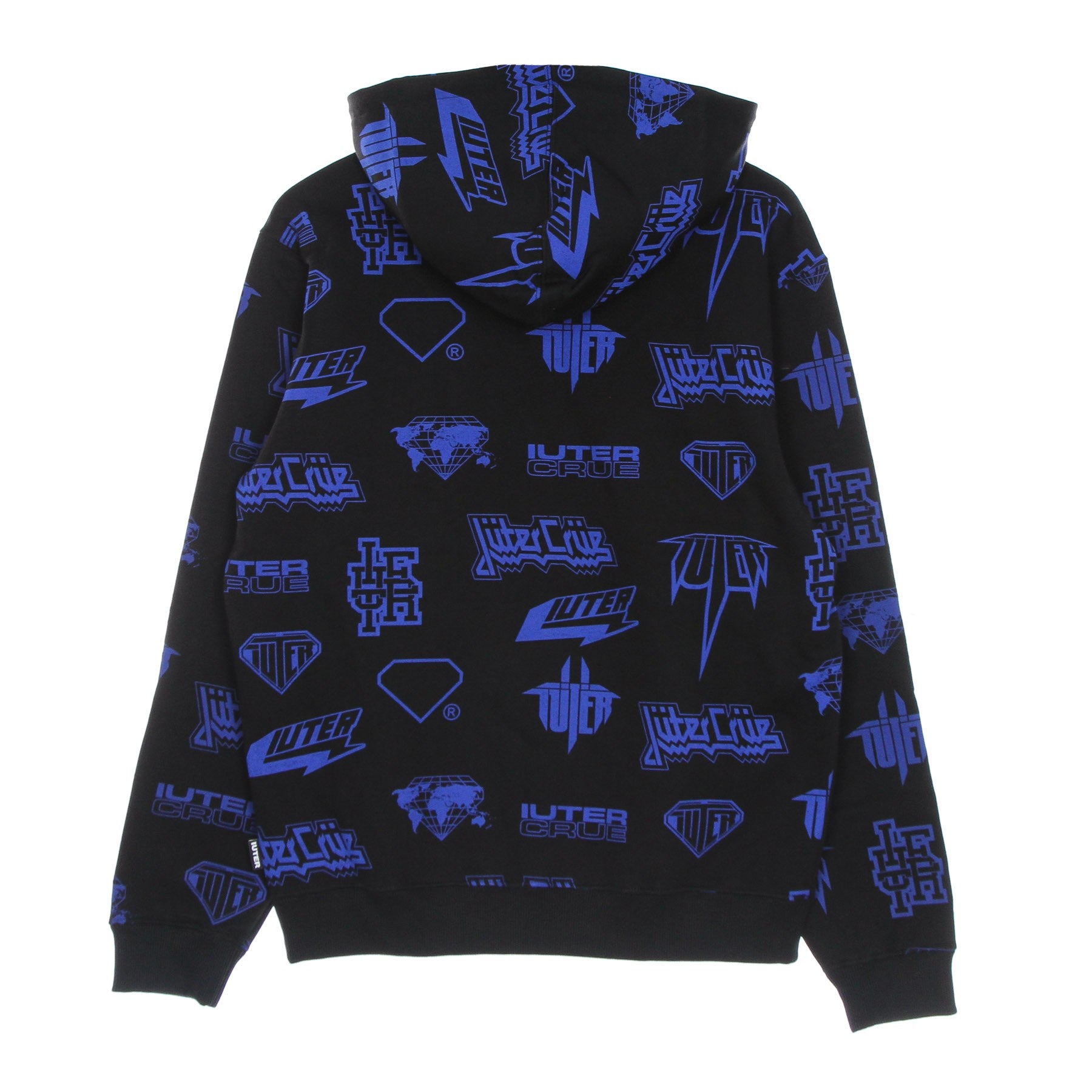 Iuter, Felpa Cappuccio Uomo Horns Allover Hoodie, 