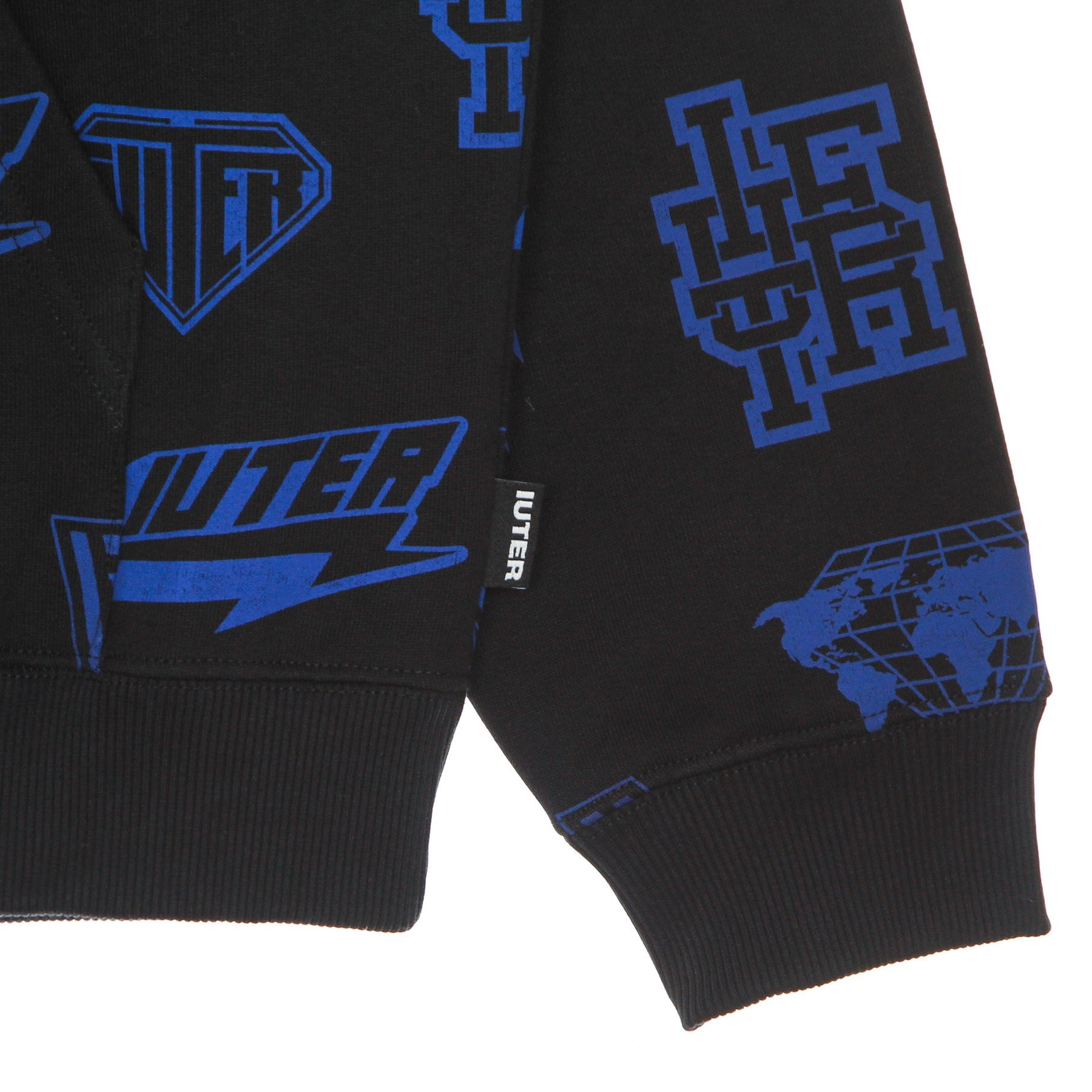 Iuter, Felpa Cappuccio Uomo Horns Allover Hoodie, 