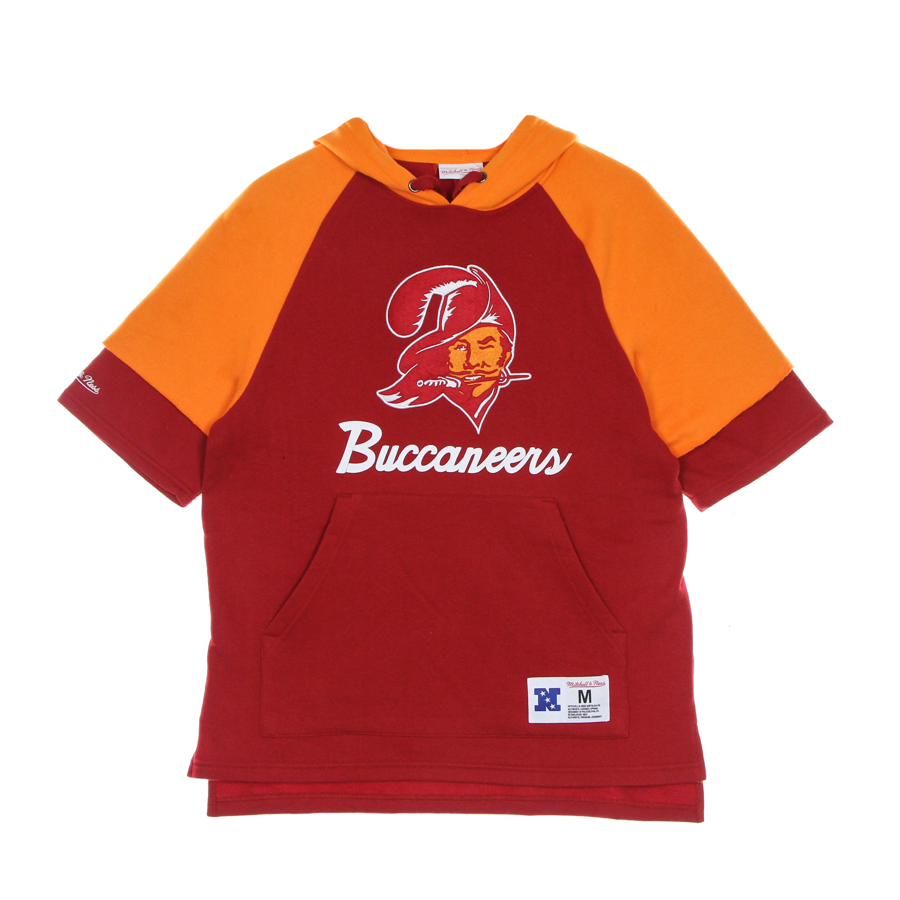 Mitchell & Ness, Felpa Cappuccio Manica Corta Uomo Nfl Fleece Hoodie Tambuc, Scarlet