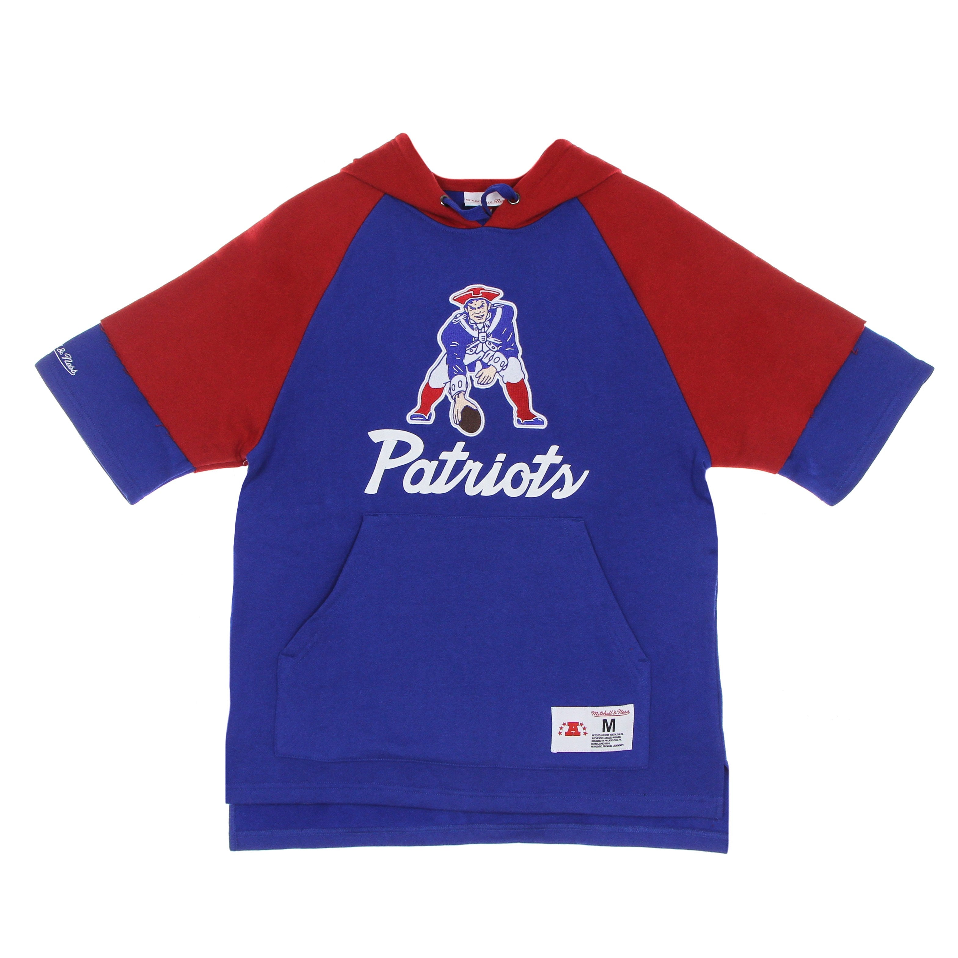Mitchell & Ness, Felpa Cappuccio Manica Corta Uomo Nfl Fleece Hoodie Neepat, Royal Blue