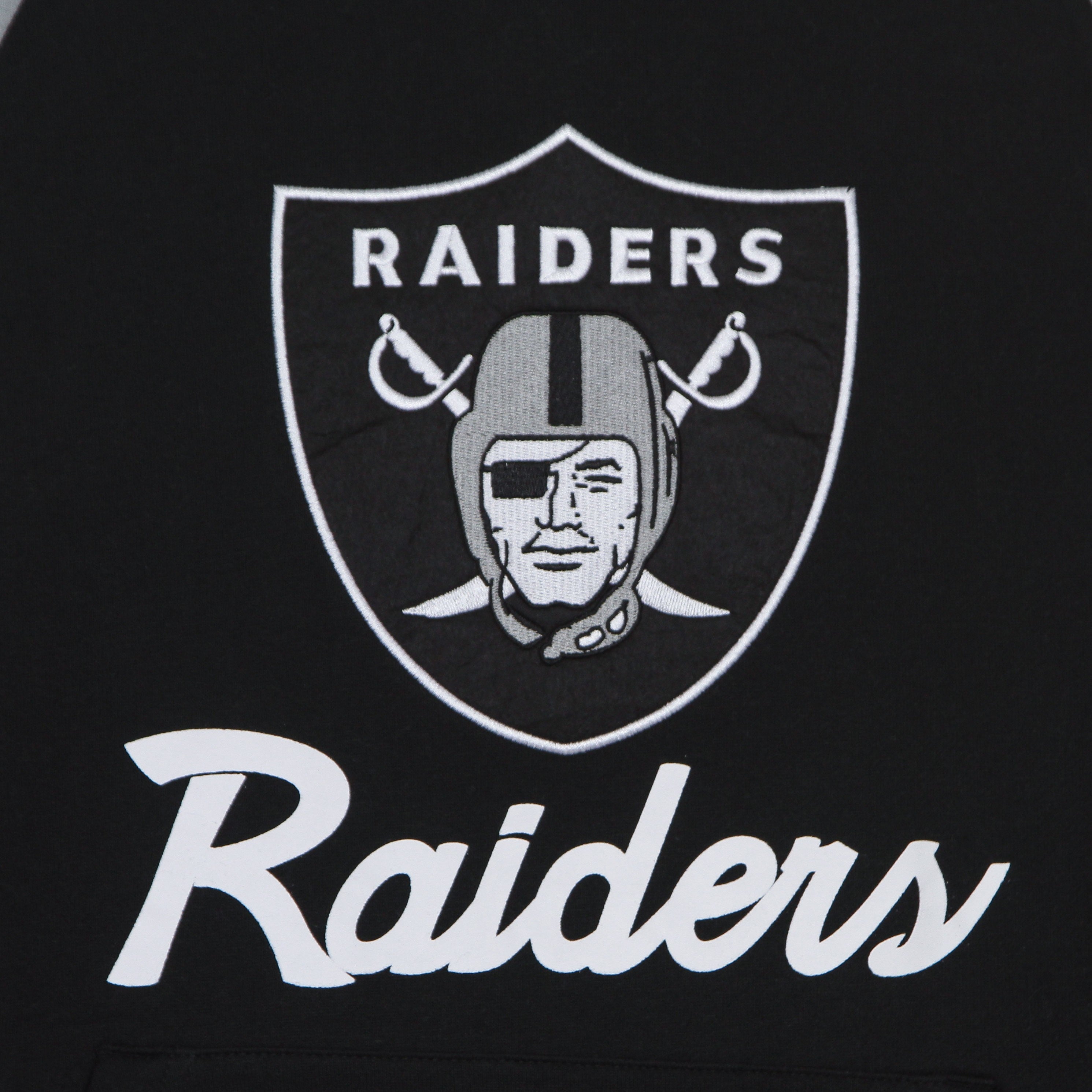 Mitchell & Ness, Felpa Cappuccio Manica Corta Uomo Nfl Fleece Hoodie Oakrai, 