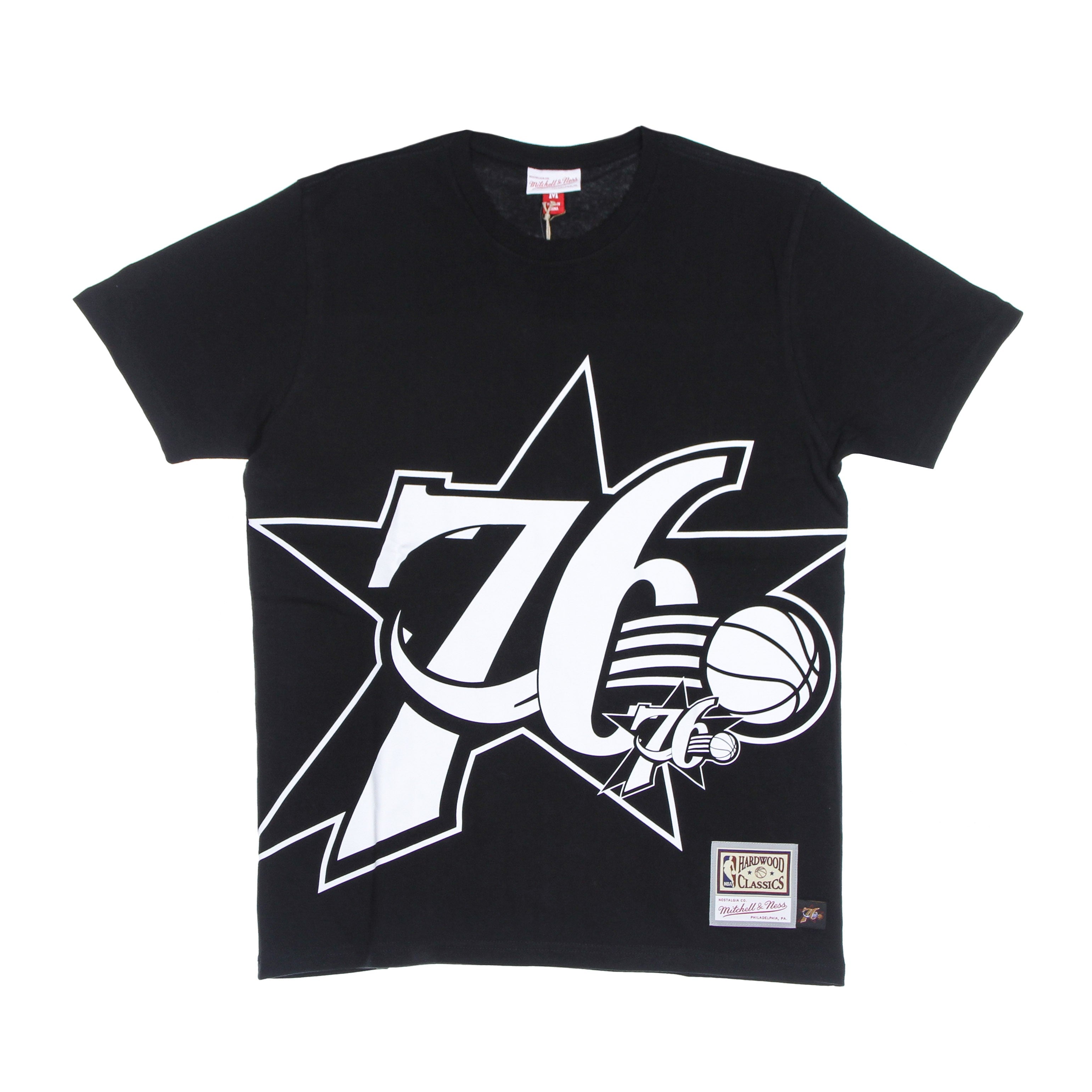 Mitchell & Ness, Maglietta Uomo Nba Big Face 3.0 Tee Hardwood Classics Phi76e, Black