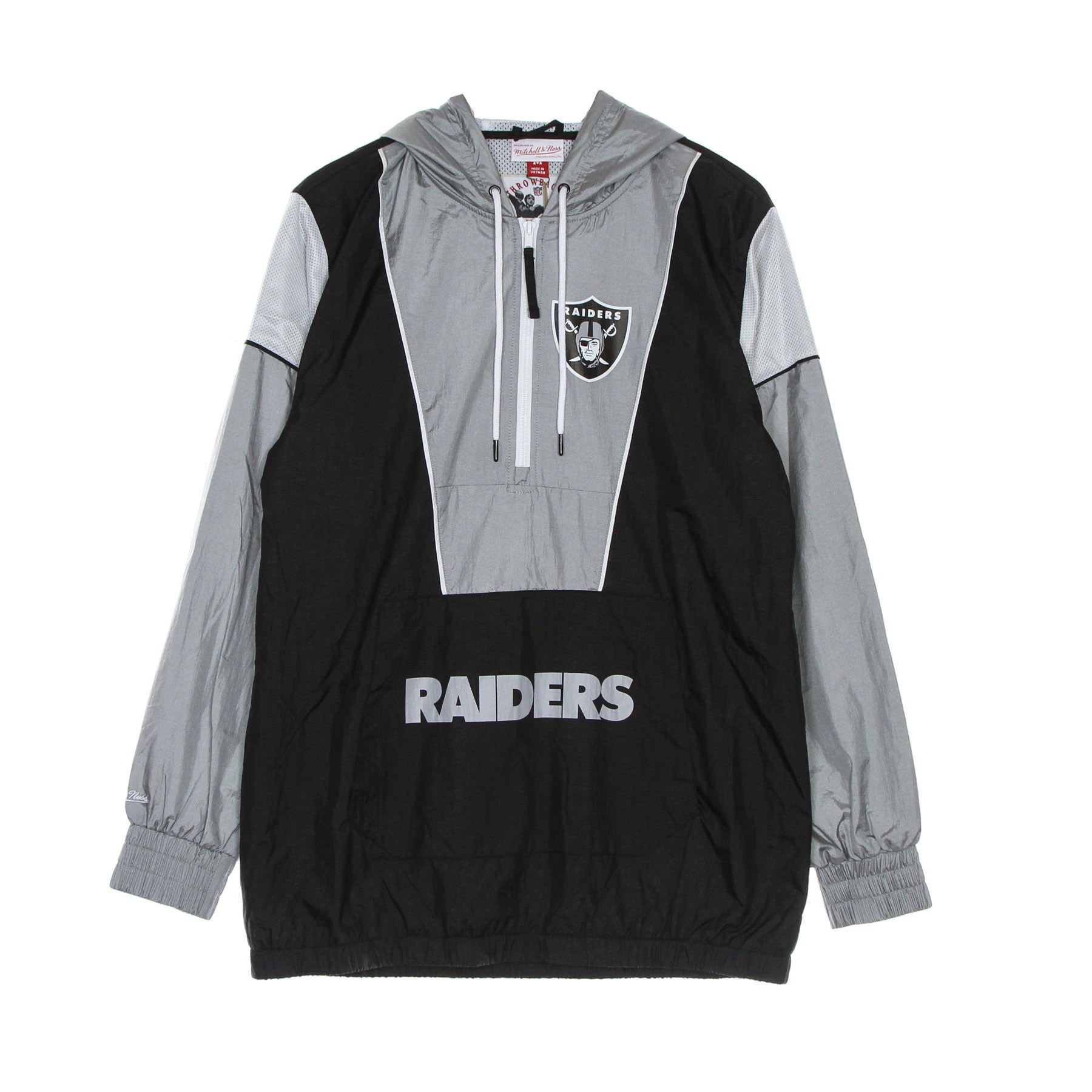 Mitchell & Ness, Giacca A Vento Infilabile Uomo Nfl Highlight Reel Windbreaker Oakrai, Black