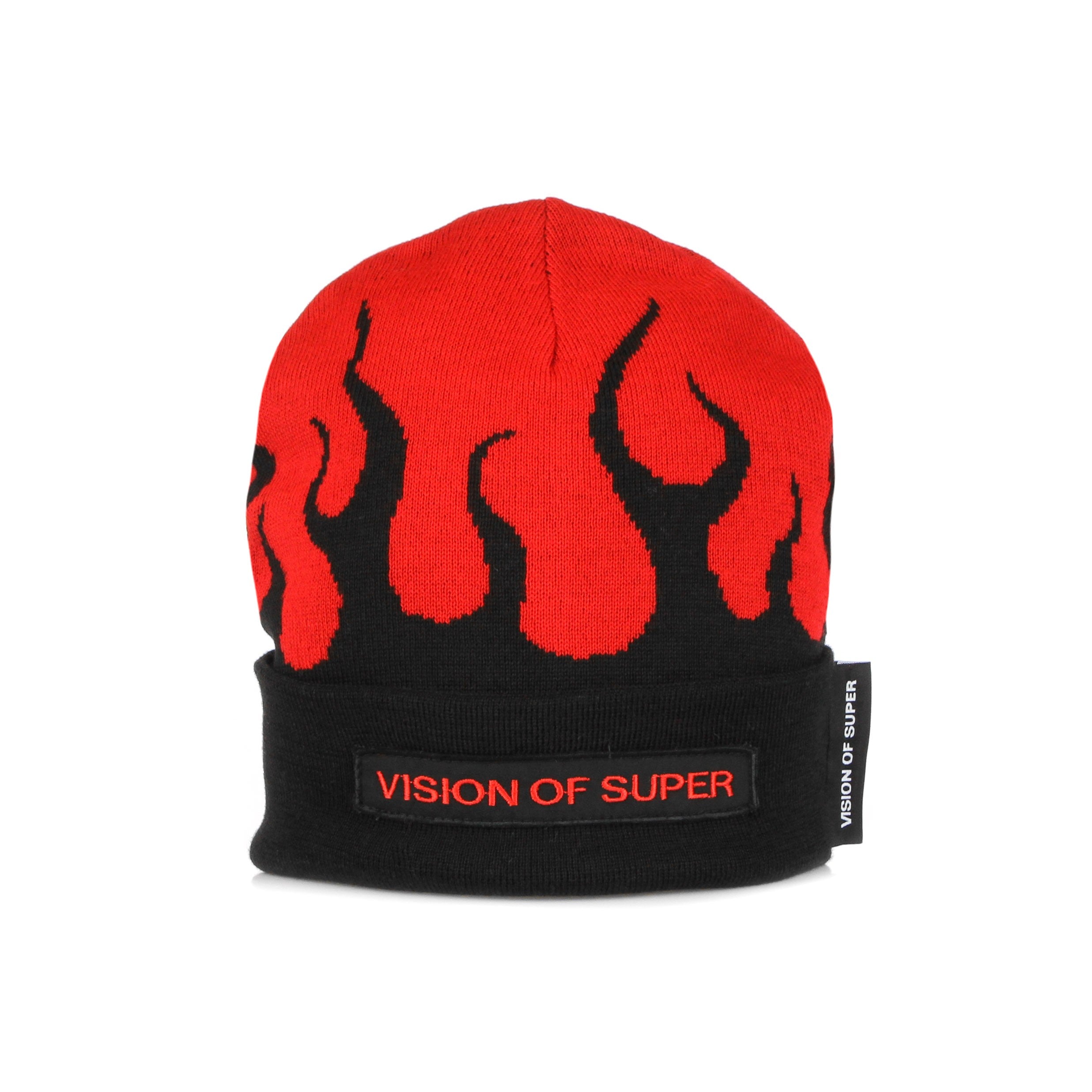 Vision Of Super, Uomo Red Flames Beanie, Black/red