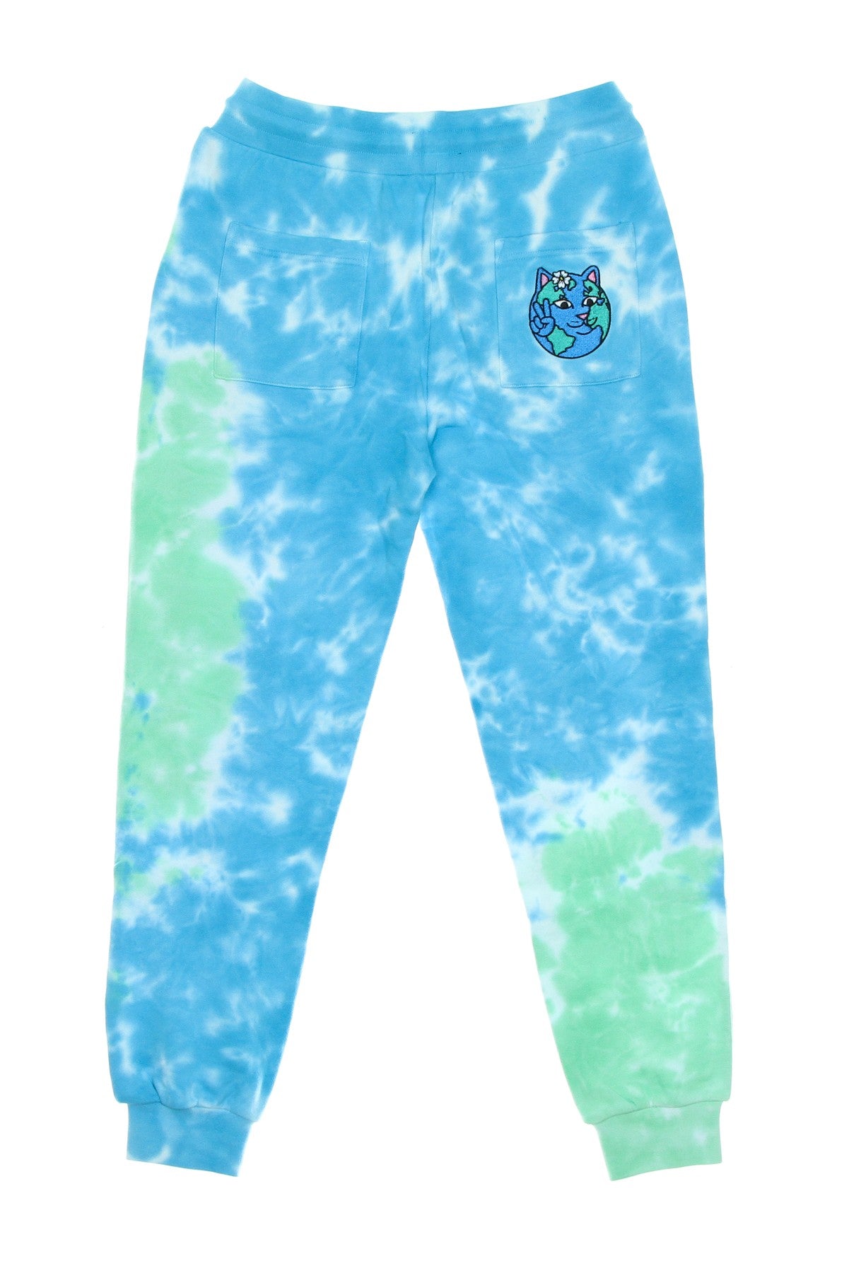 Pantalone Tuta Leggero Uomo Save the World Embroidered Sweatpants Aqua/green Tie Dye