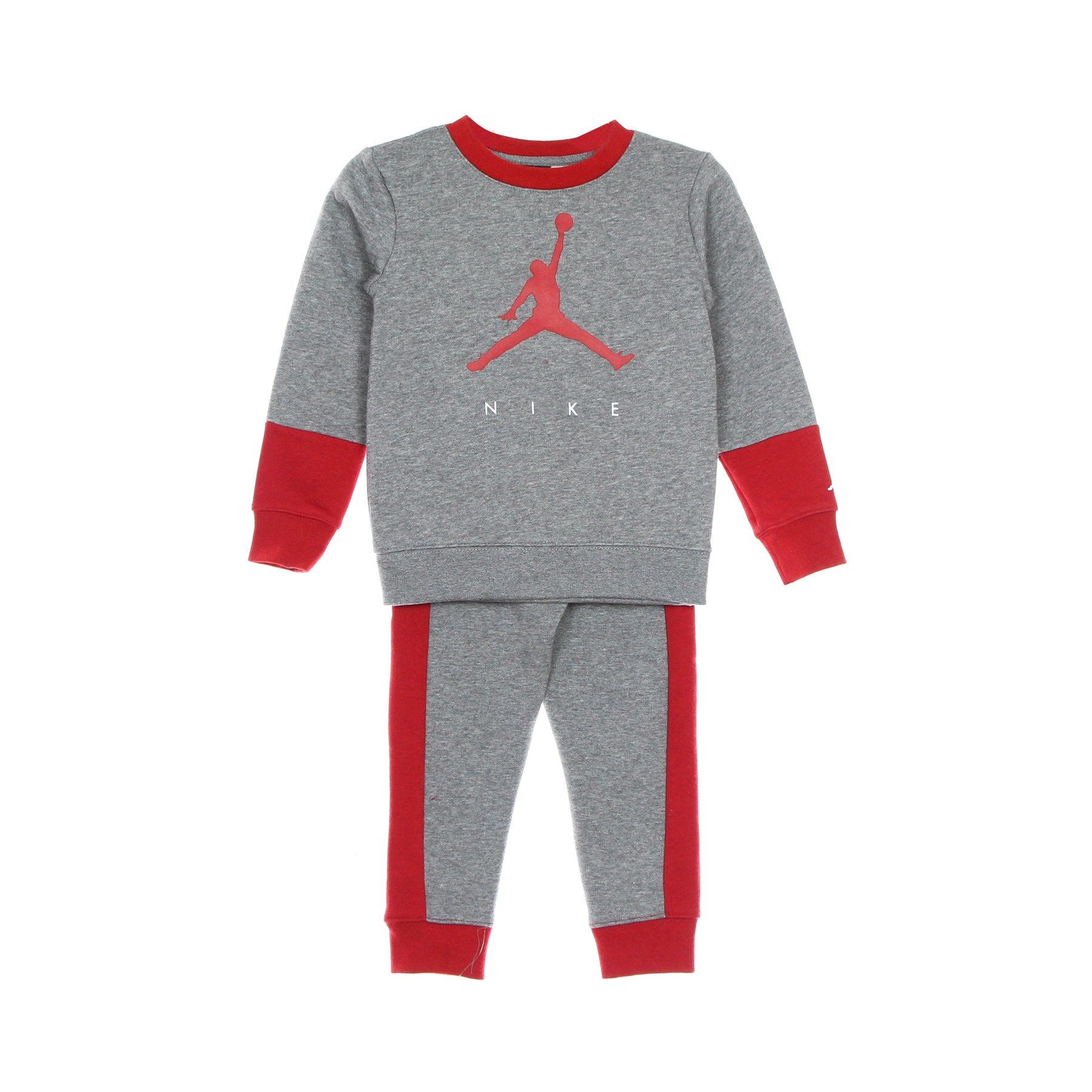 Jordan, Completo Tuta Bambino Jumpman By Nike Crew Set, Carbon Heather