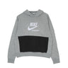 Nike, Felpa Cappuccio Donna W Fleece Hoodie Heritage, Dk Grey Heather/black/white/white