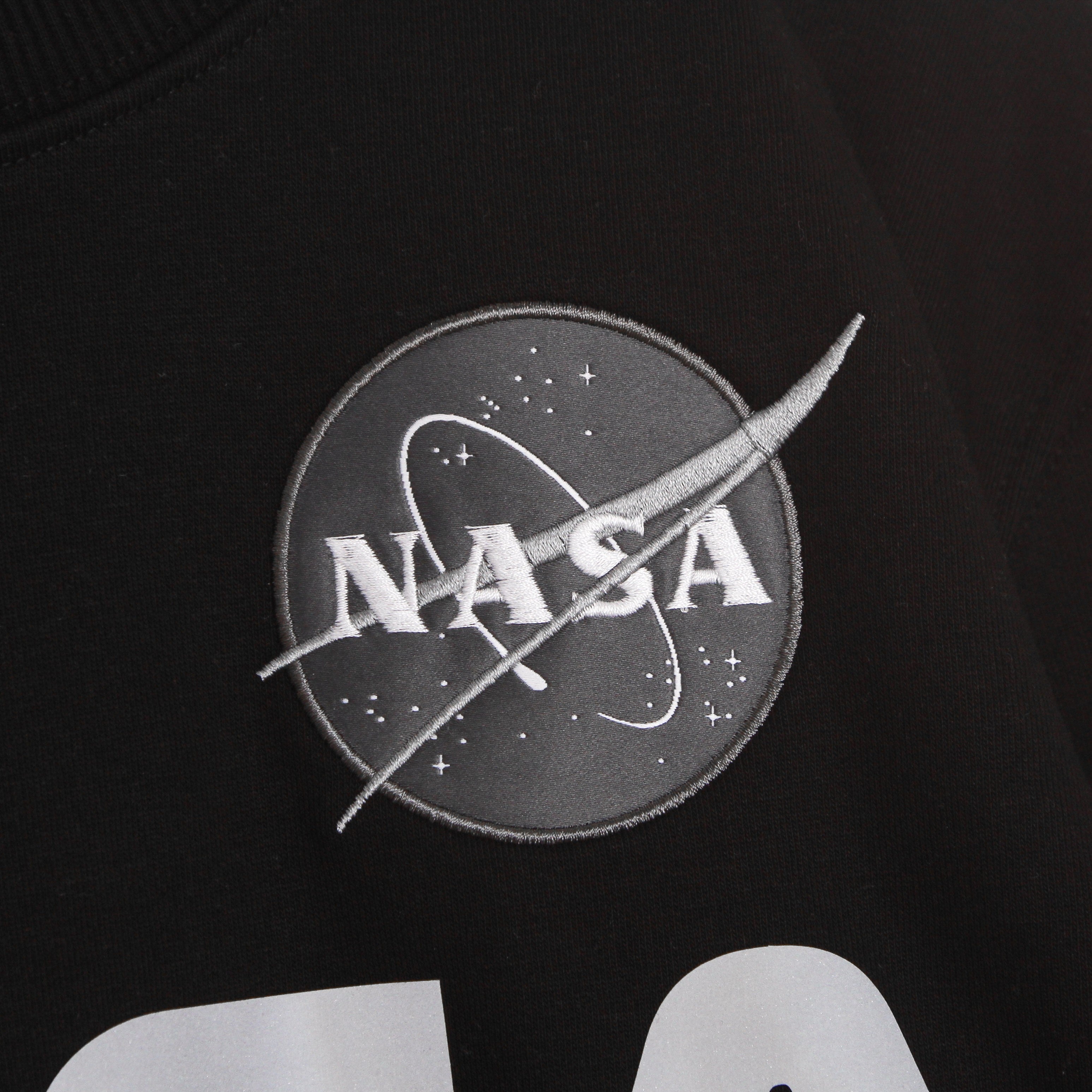 Felpa Girocollo Uomo Nasa Reflective Sweater Black