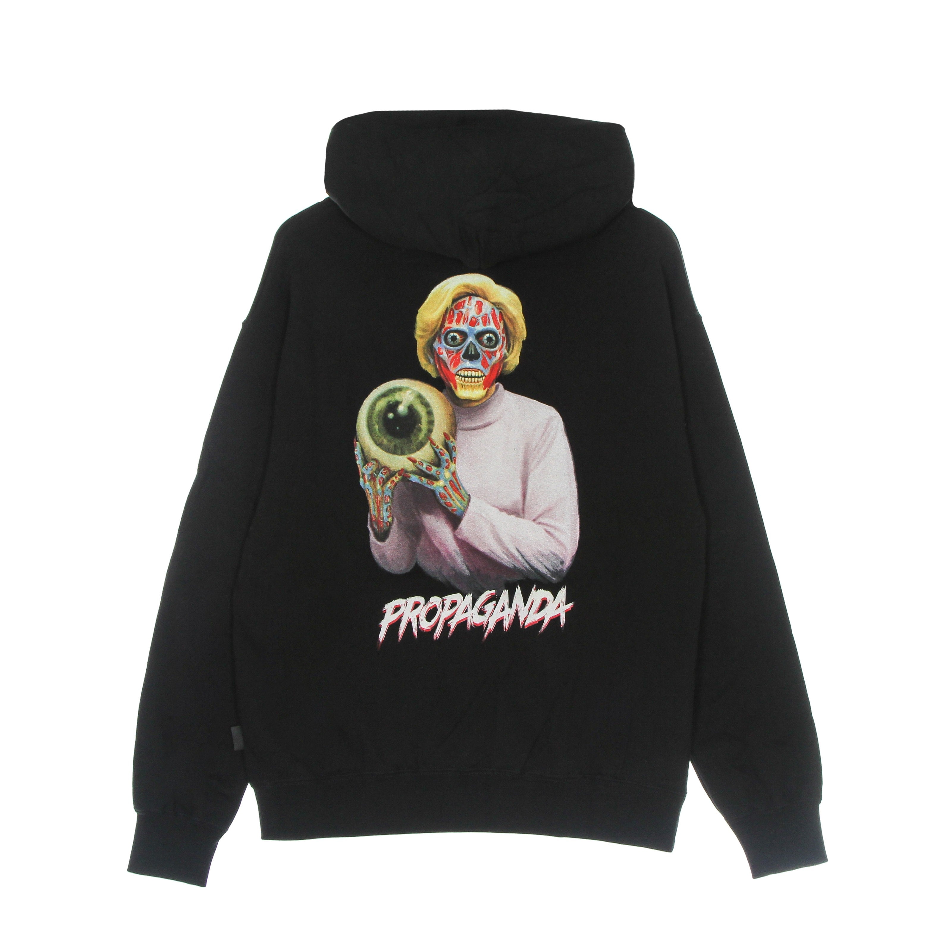 Propaganda, Felpa Cappuccio Uomo Scarful She Hoodie, Black