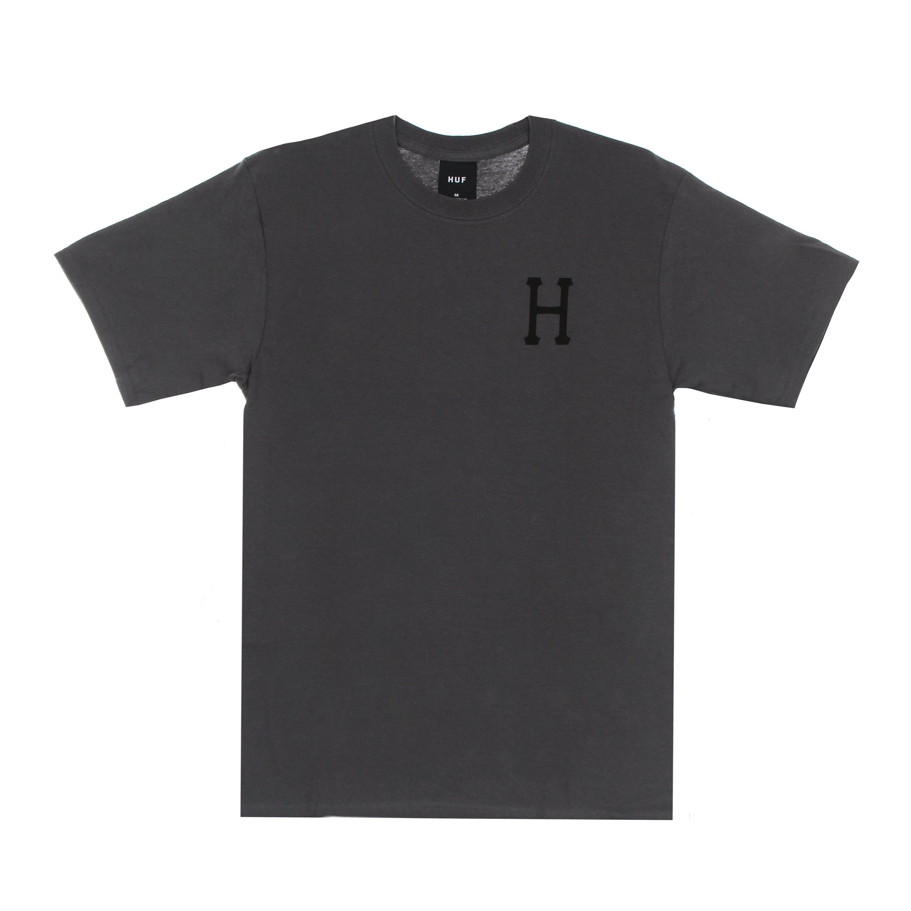 Huf, Maglietta Uomo Essentials Classic H Tee, Charcoal