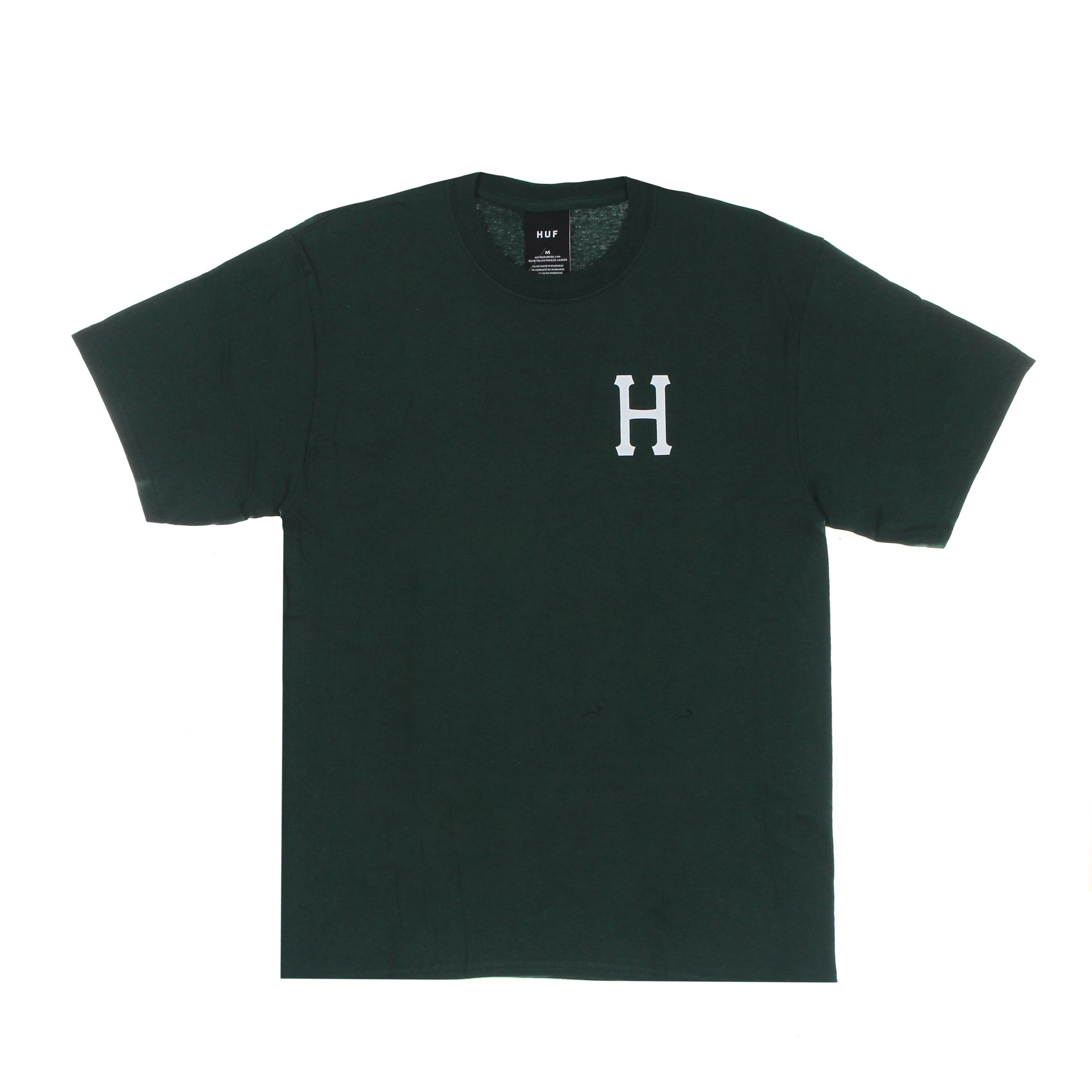 Huf, Maglietta Uomo Essentials Classic H Tee, Dark Green