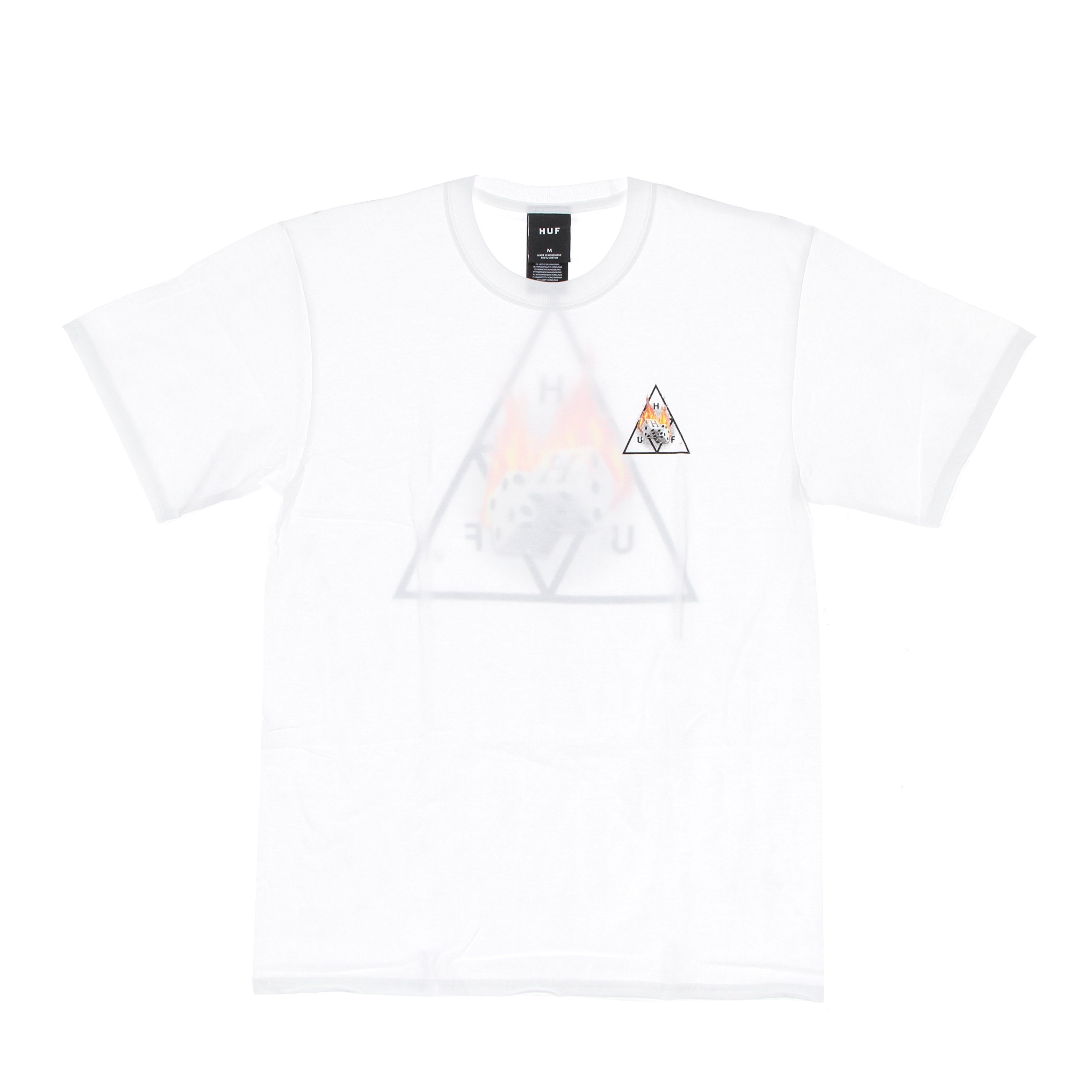 Huf, Maglietta Uomo Hot Dice Triple Triangle Tee, White