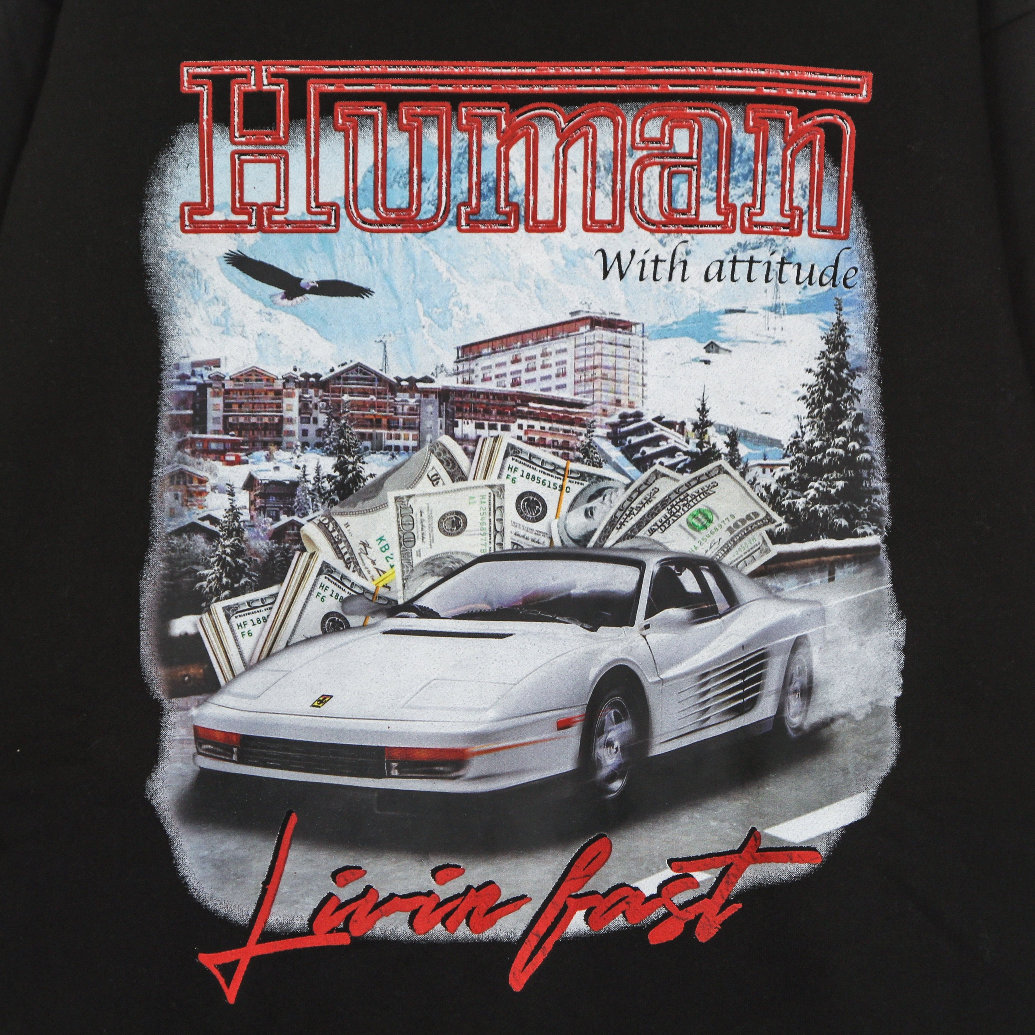 Human With Attitude, Felpa Girocollo Uomo Livin Fast Crewneck, 