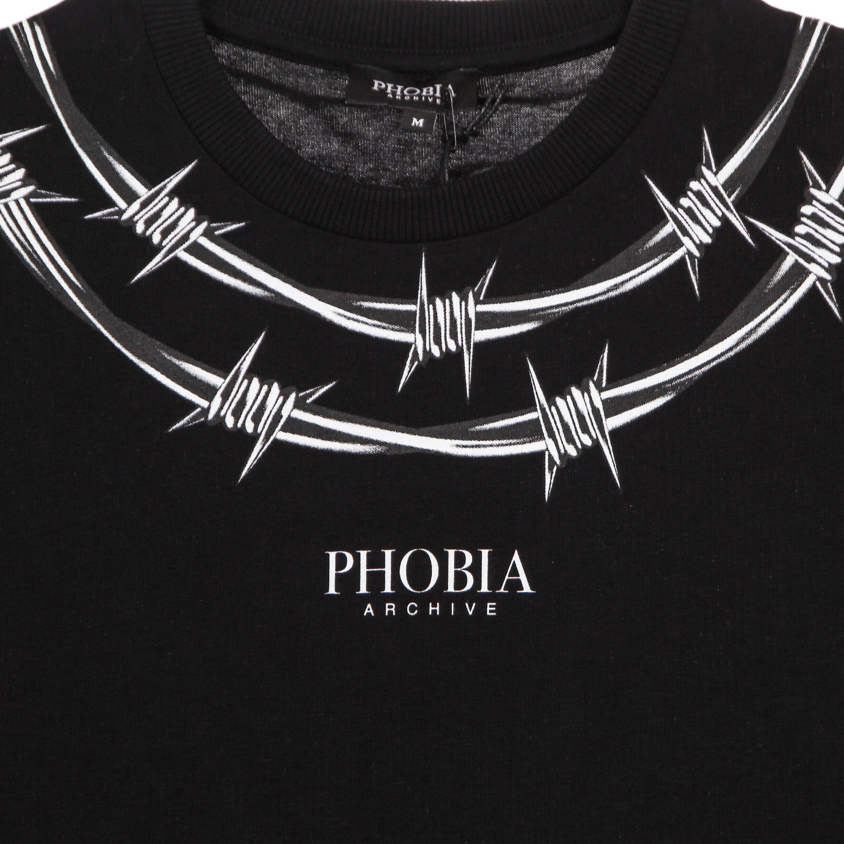 Phobia, Maglietta Uomo Black Barbed Wire Tee, 