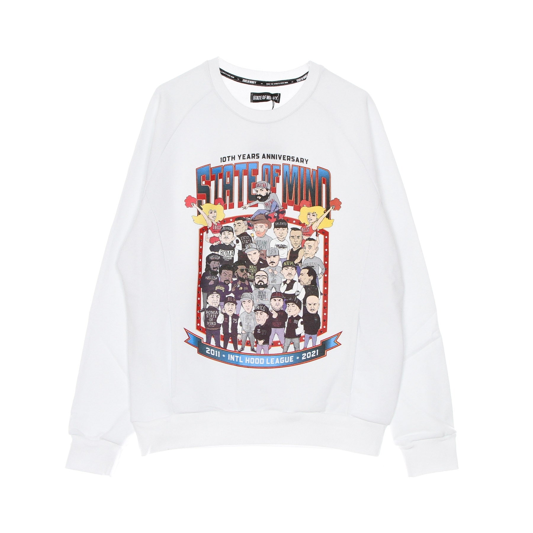 Men's Crewneck Sweatshirt 10th Years Anniversary League Crewneck White