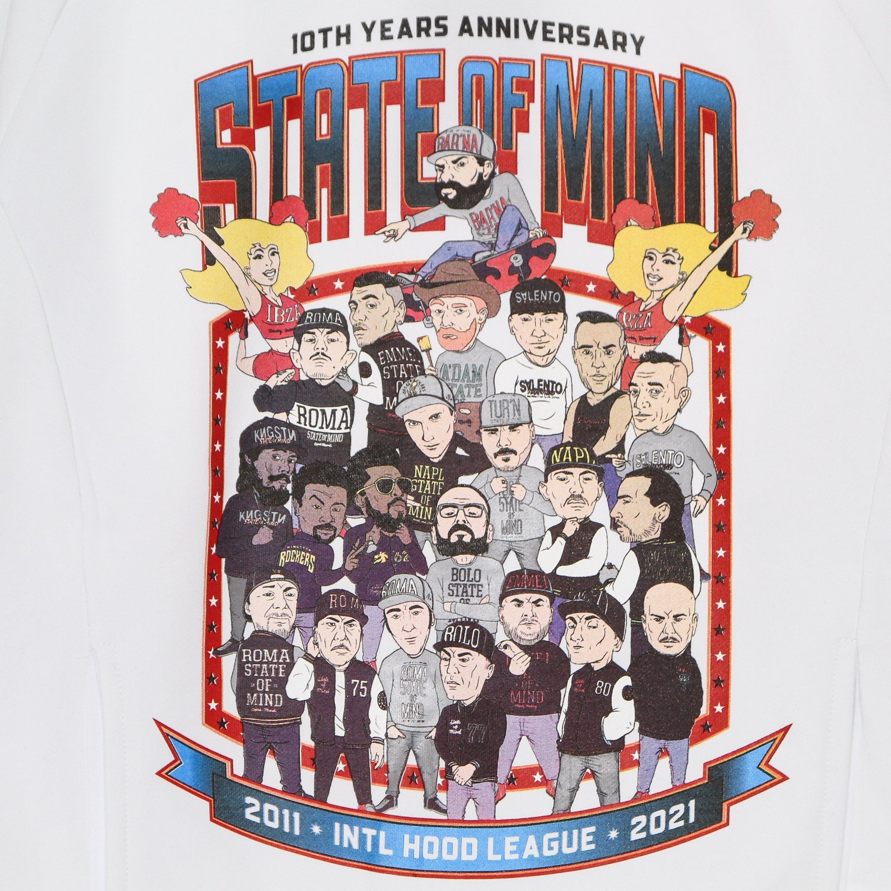 Men's Crewneck Sweatshirt 10th Years Anniversary League Crewneck White