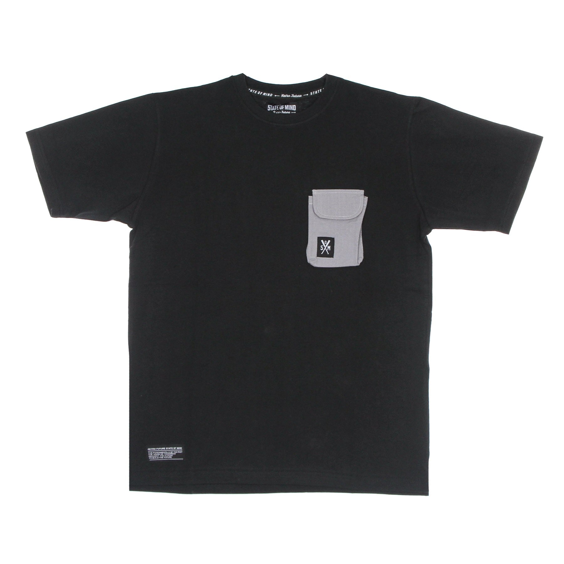 5tate Of Mind, Maglietta Uomo Retrofuture Pocket Tee, Grey