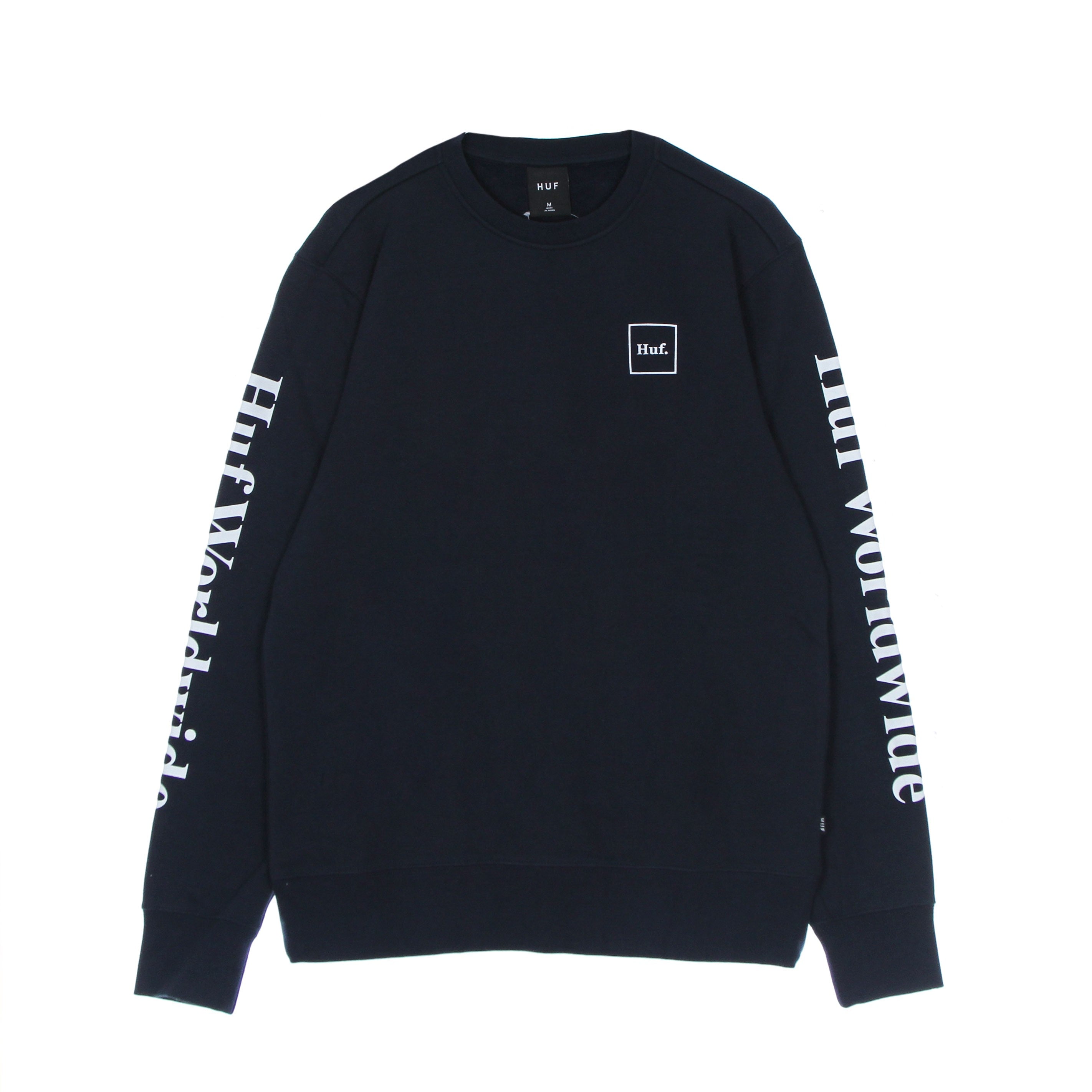 Huf, Felpa Girocollo Uomo Essentials Domestic Crew, Navy Blazer