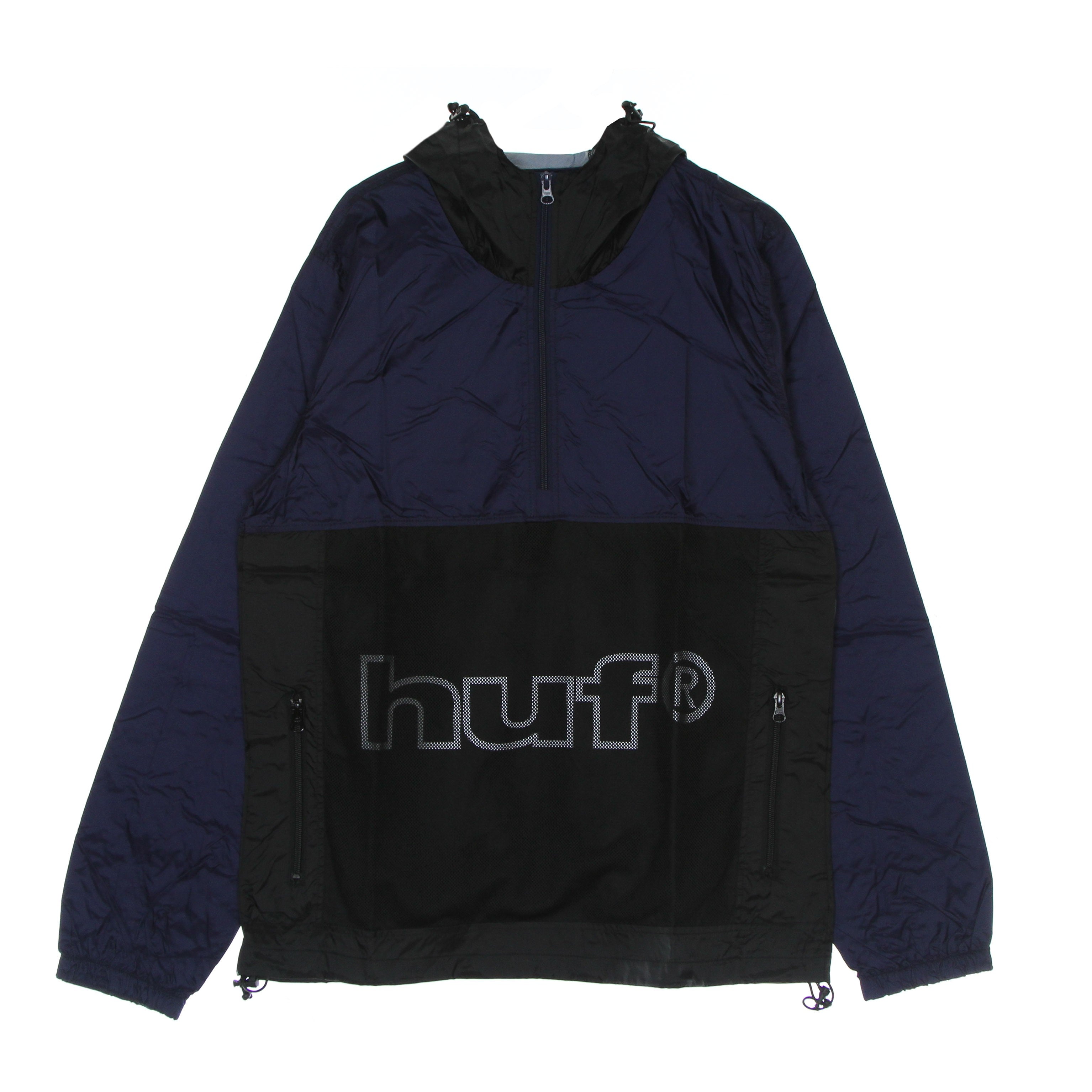 Huf, Giacca A Vento Infilabile Uomo Wireframe Anorak, Navy