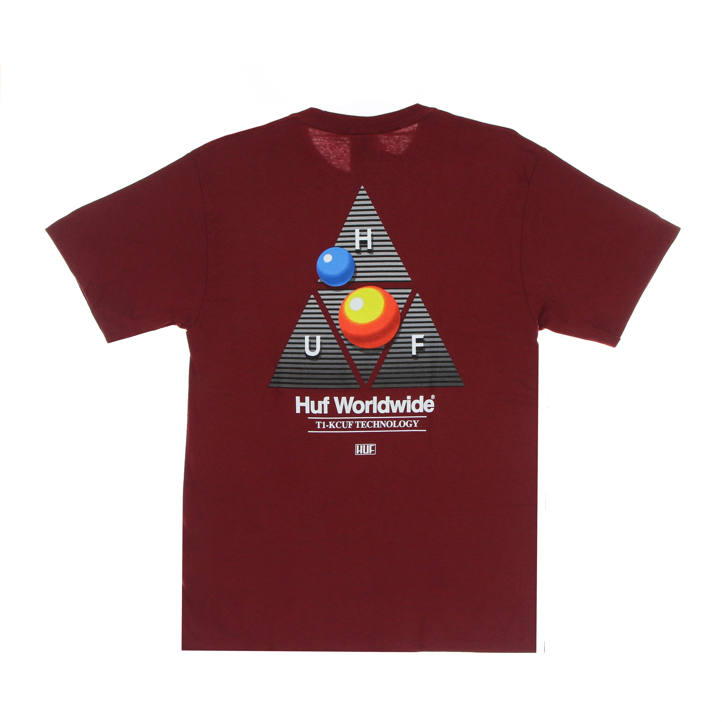 Huf, Maglietta Uomo Video Format Triple Triangle Tee, Cardinal
