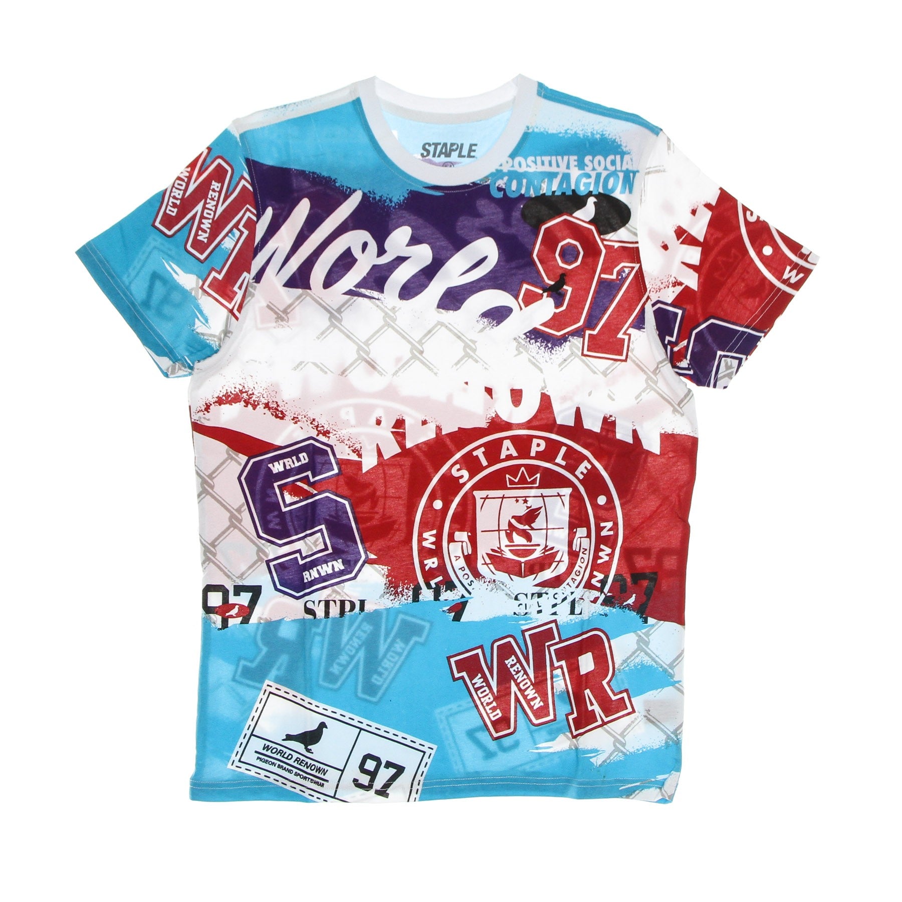 Staple, Maglietta Uomo Pike Aop Tee, White