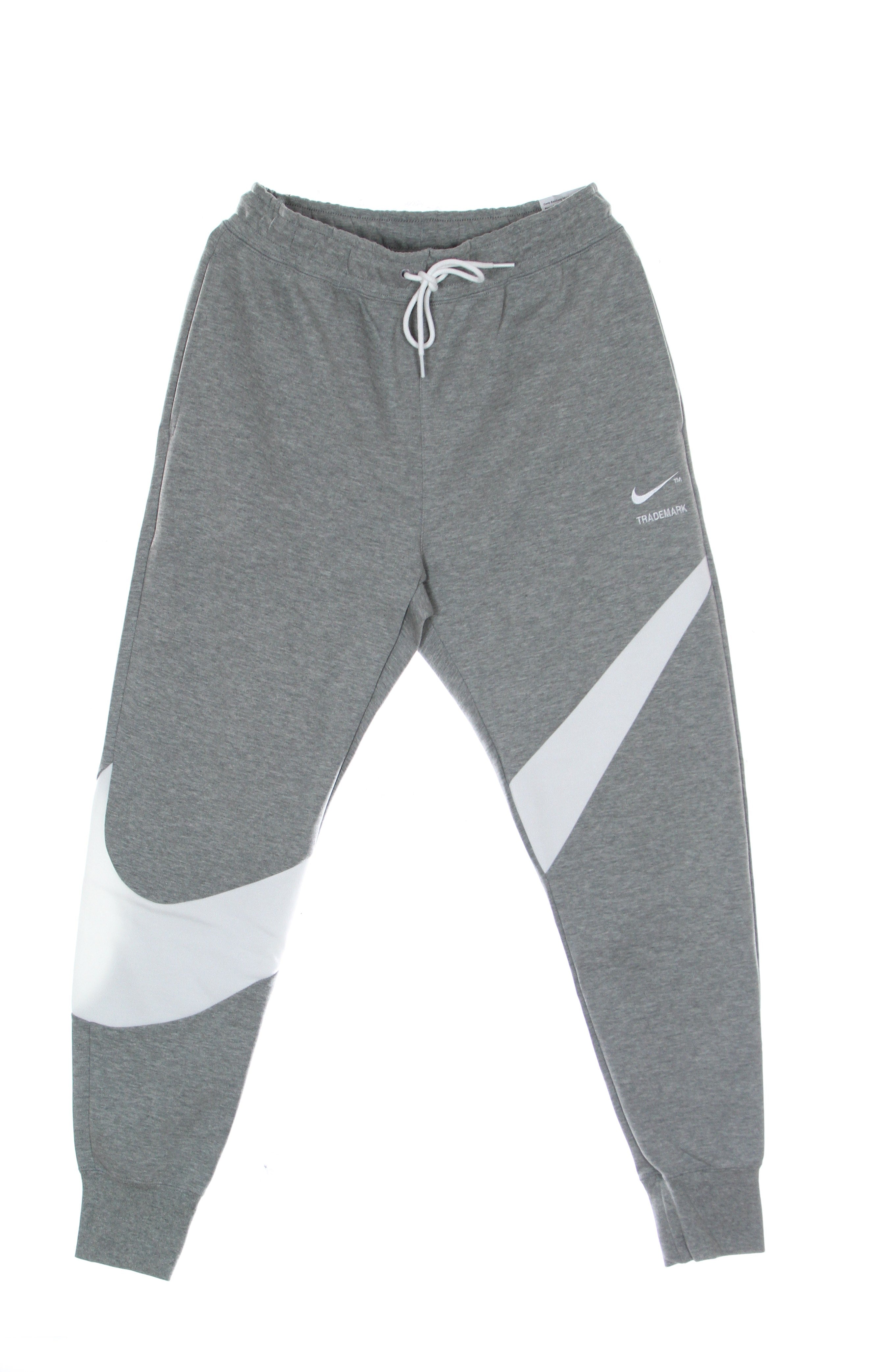 Nike, Pantalone Tuta Leggero Uomo Swoosh Tech Fleece Pant, Dk Grey Heather/white/white