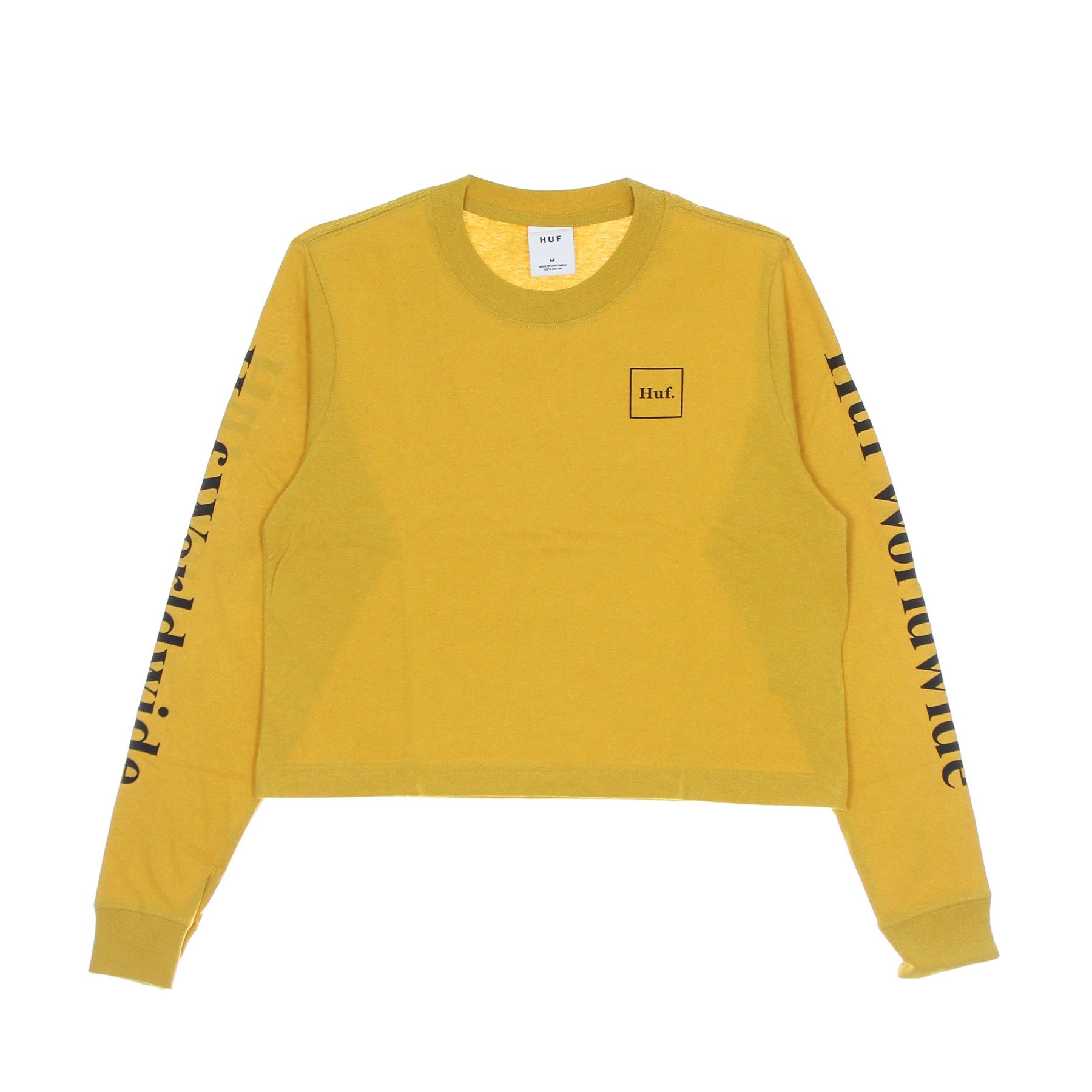 Huf, Maglietta Manica Lunga Corta Donna Domestic L/s Crop Tee, Gold