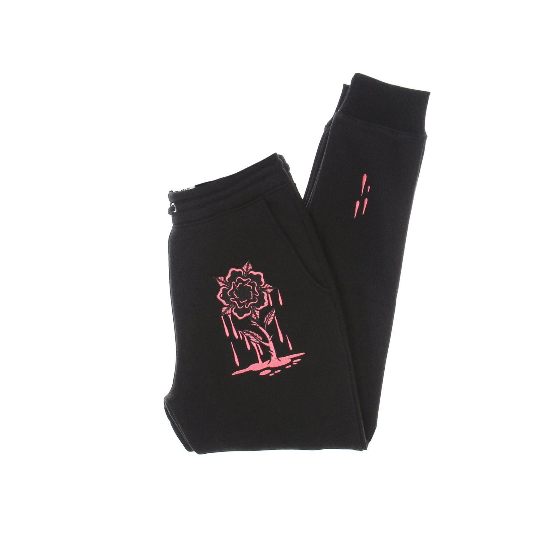 Doomsday, Pantalone Tuta Felpato Uomo Rose Embroidery Sweatpants, Black