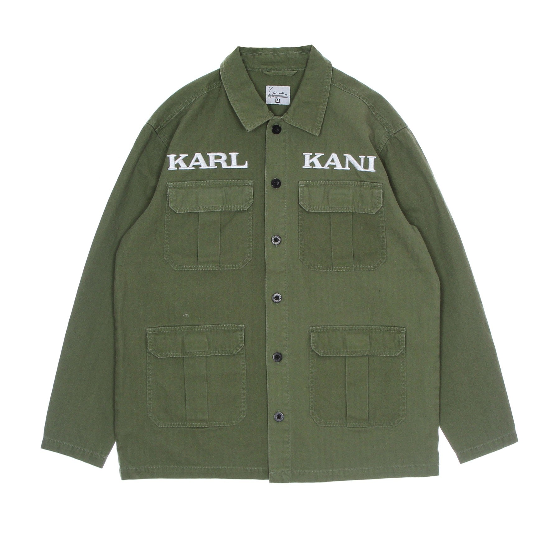 Karl Kani, Giacca Coach Jacket Uomo Retro Washed Utility Shirt Jacket, Dark Green