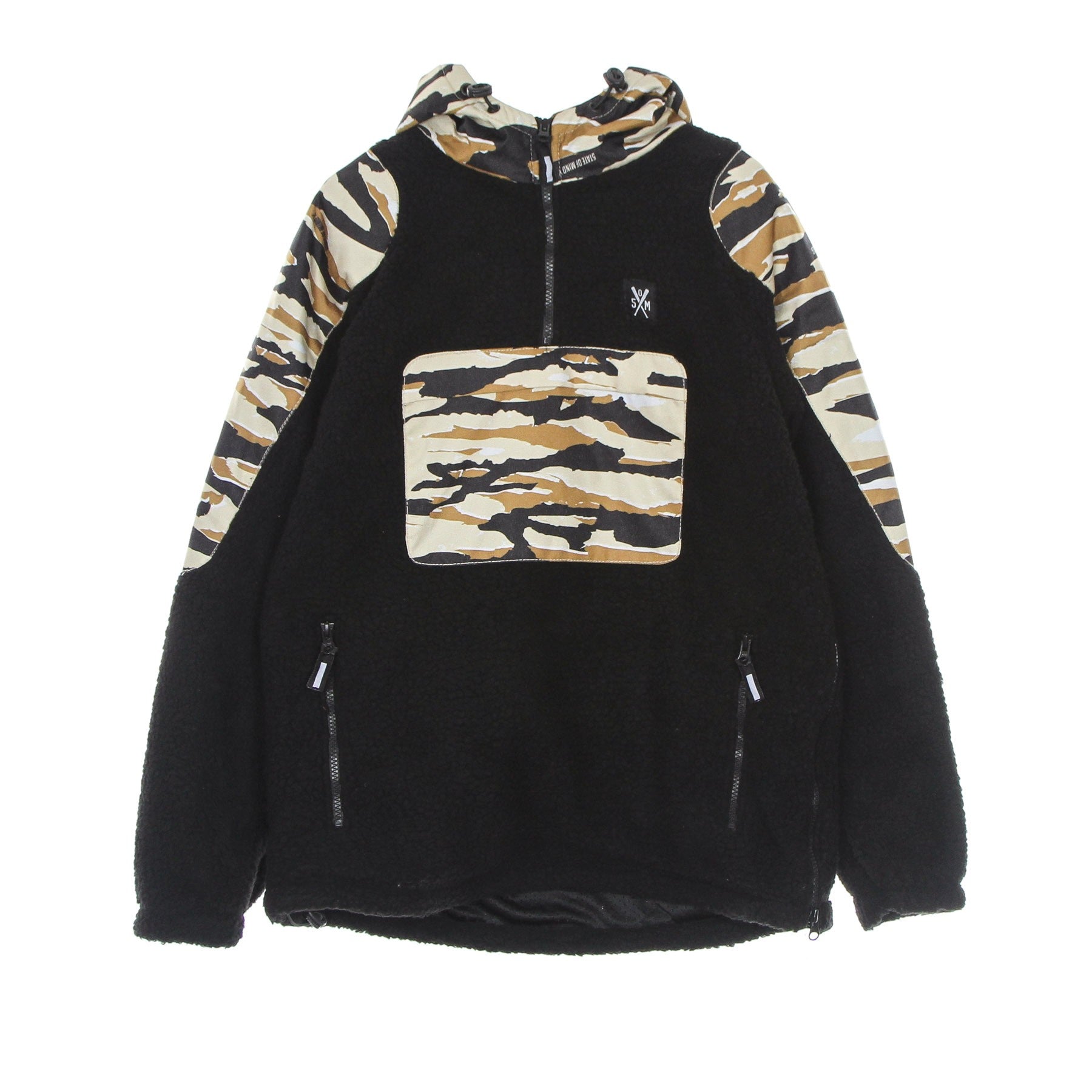 5tate Of Mind, Orsetto Infilabile Uomo Retrofuture Sherpa Hooded Jacket, Camouflage