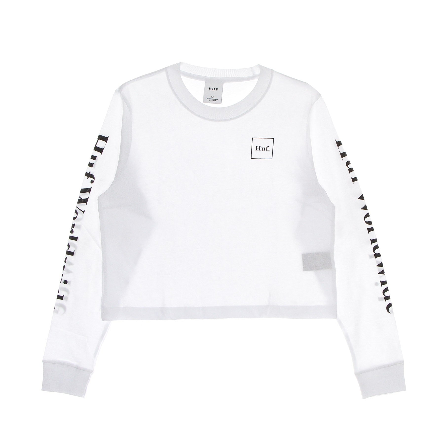 Huf, Maglietta Manica Lunga Corta Donna Domestic L/s Crop Tee, White