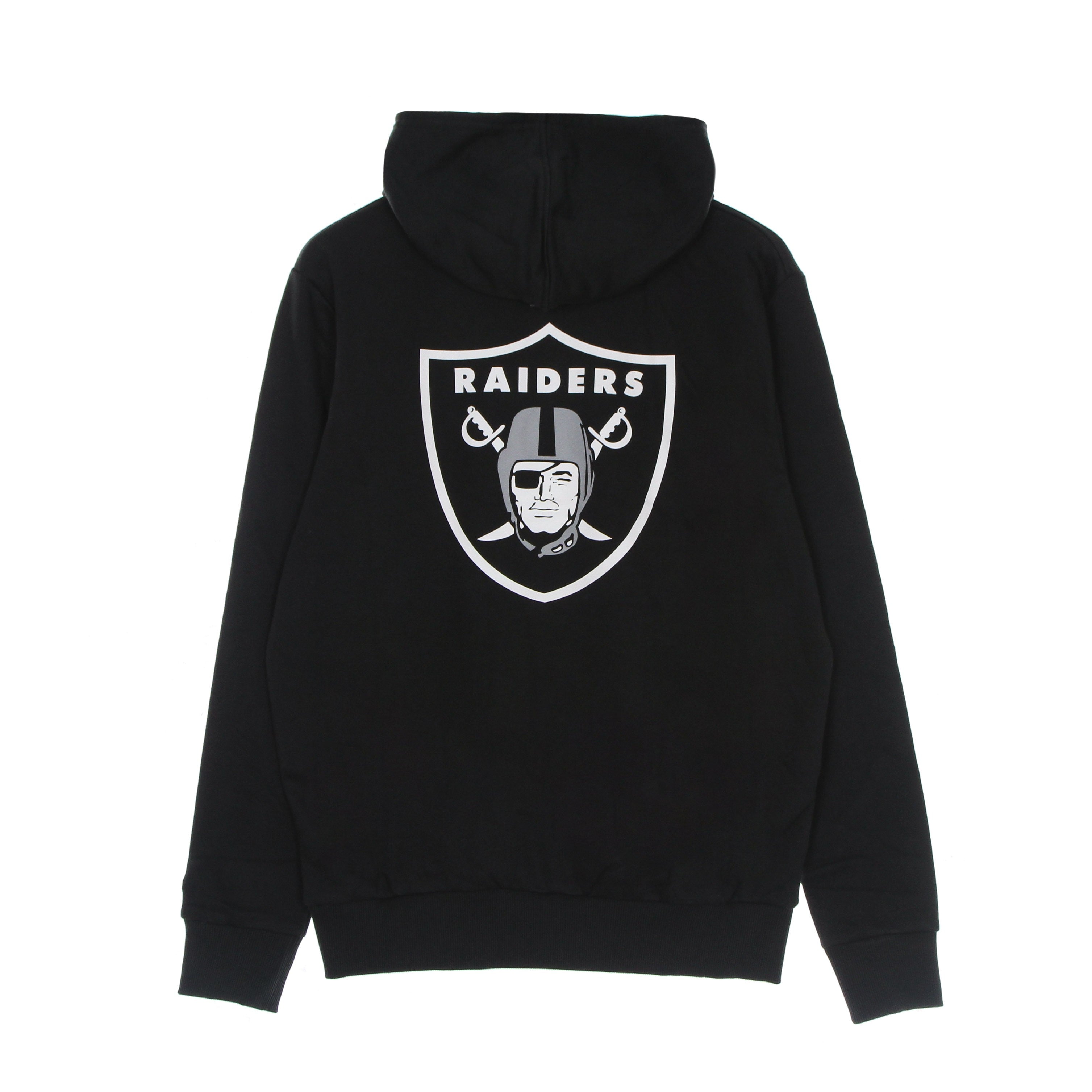New Era, Felpa Cappuccio Uomo Nfl Outline Logo Po Hoodie Lasrai, Black/white