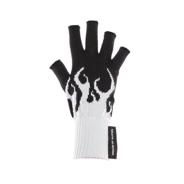 Vision Of Super, Guanti Uomo White Flames Gloves, Black/white
