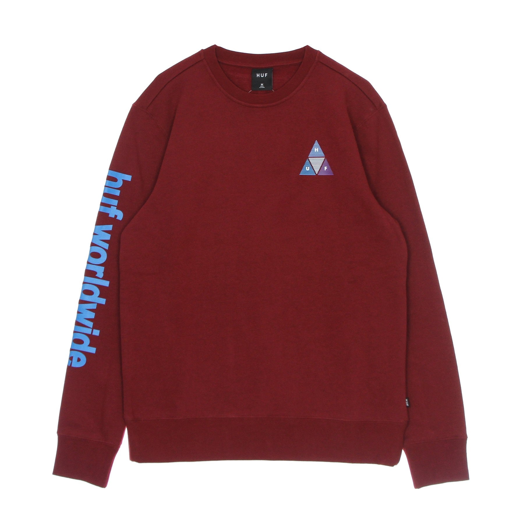 Huf, Felpa Girocollo Uomo Prism Triple Triangle Crew, Bloodstone