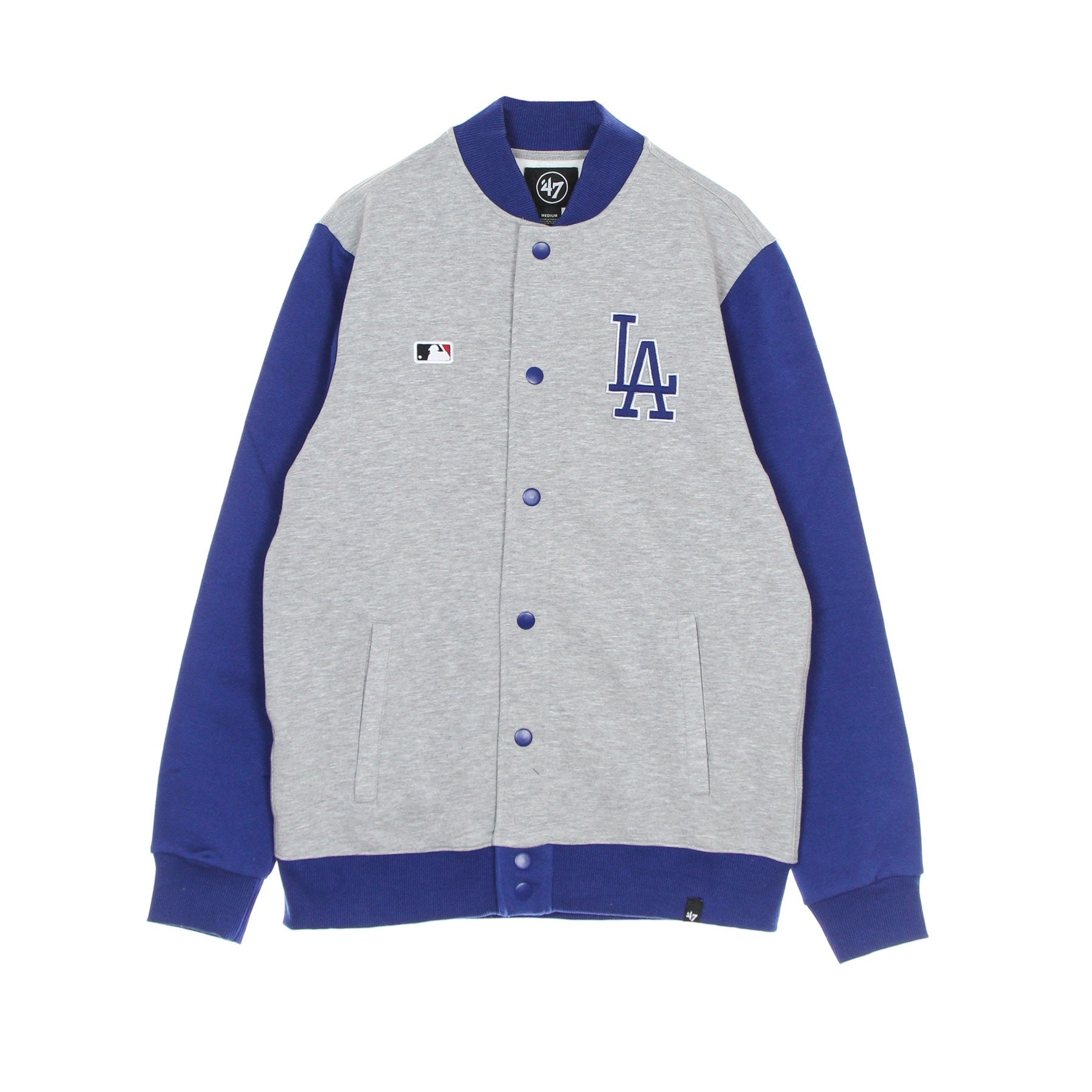 47 Brand, Felpa College Uomo Mlb Letterman Burnside Track Jacket Losdod, Slate Grey