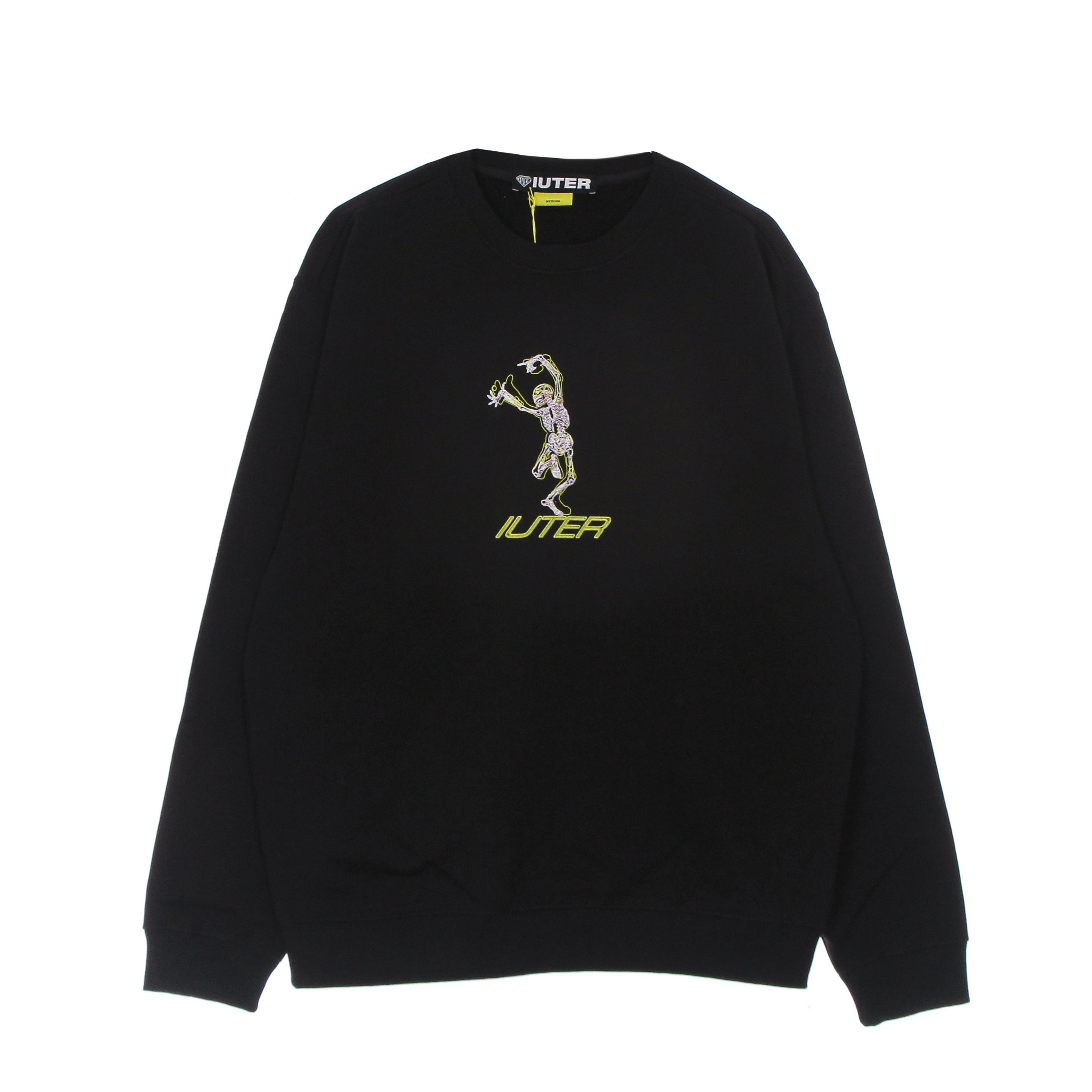 Iuter, Felpa Girocollo Uomo Skeleton Crewneck, Black