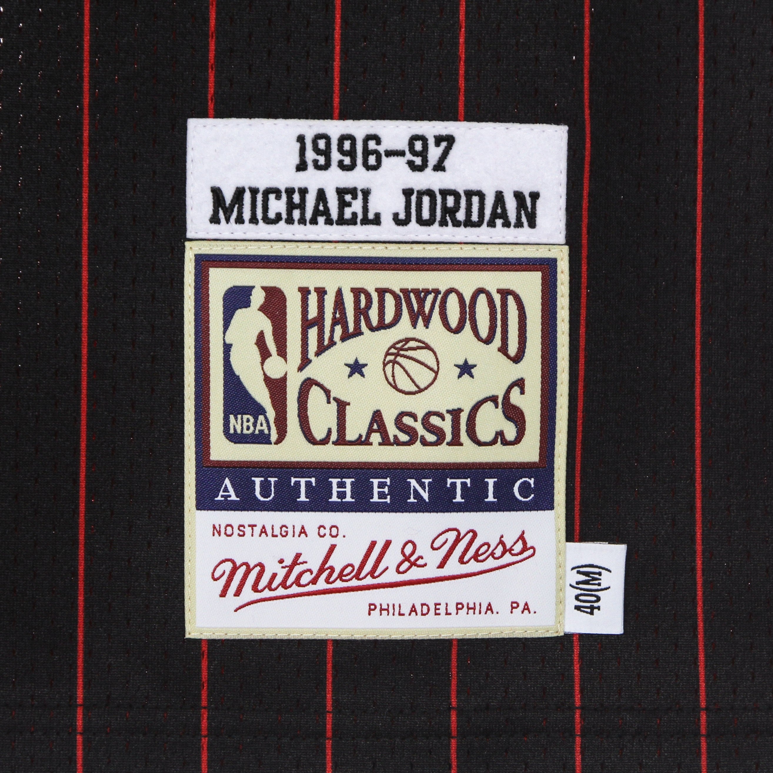 Mitchell & Ness, Canotta Basket Uomo Nba Authentic Jersey Hardwood Classics No 23 Michael Jordan 1996-97 Chibul, Black Stripe