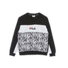 Fila, Felpa Leggera Girocollo Ragazzo Katy Blocked Crew, Zebra Allover/black/bright White