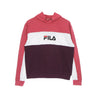 Fila, Felpa Leggera Cappuccio Donna Aqila Blocked Hoodie, Winter Bloom/baroque Rose/bright White