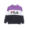 Fila, Felpa Cappuccio Ragazzo Olena Blocked Hoodie, Black Iris/amethyst Orchid/bright White