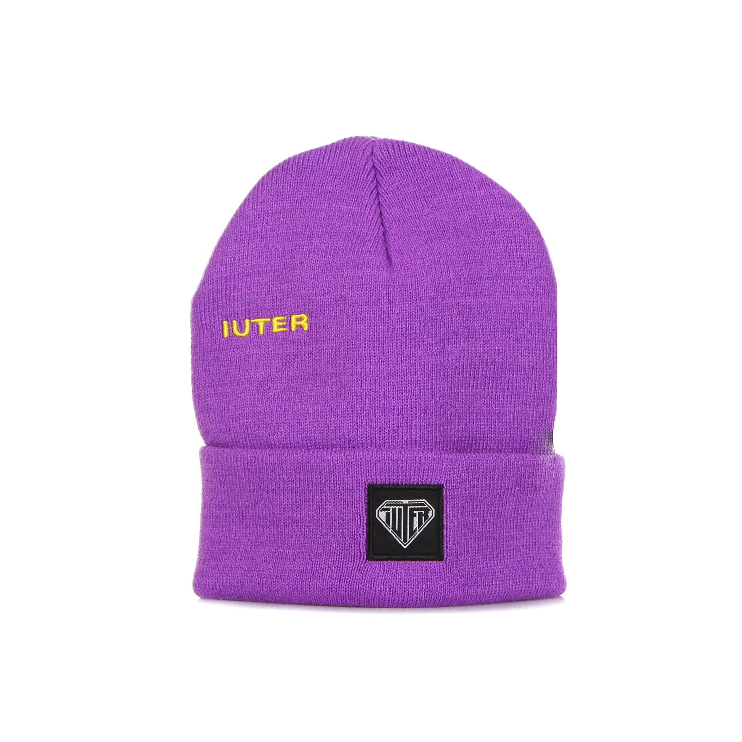 Iuter, Cappello Uomo Logo Fold Beanie, Purple