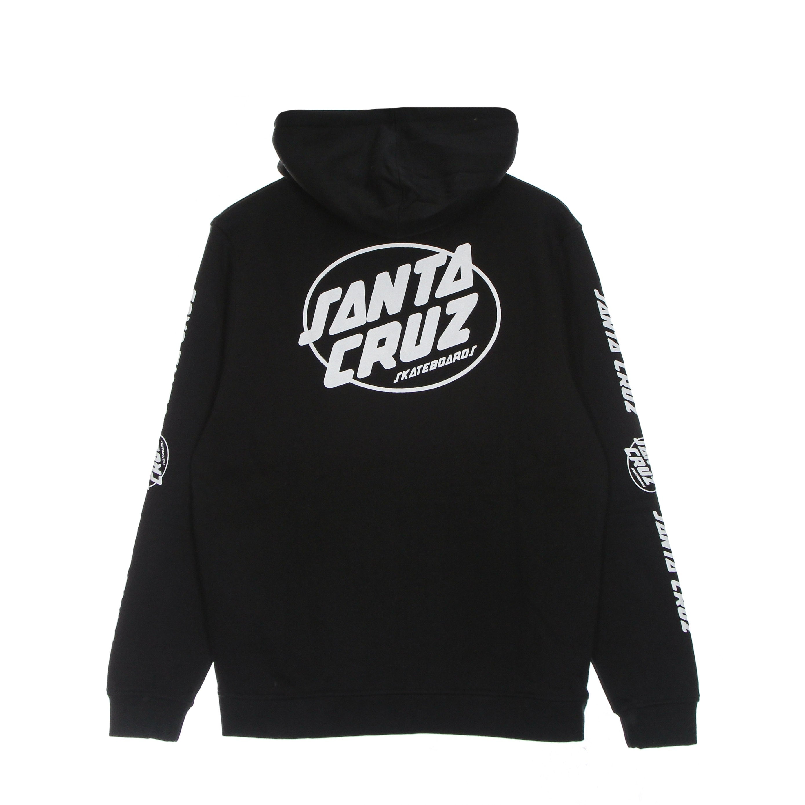 Santa Cruz, Felpa Cappuccio Zip Uomo Club Oval Dot Zip Hood, Black