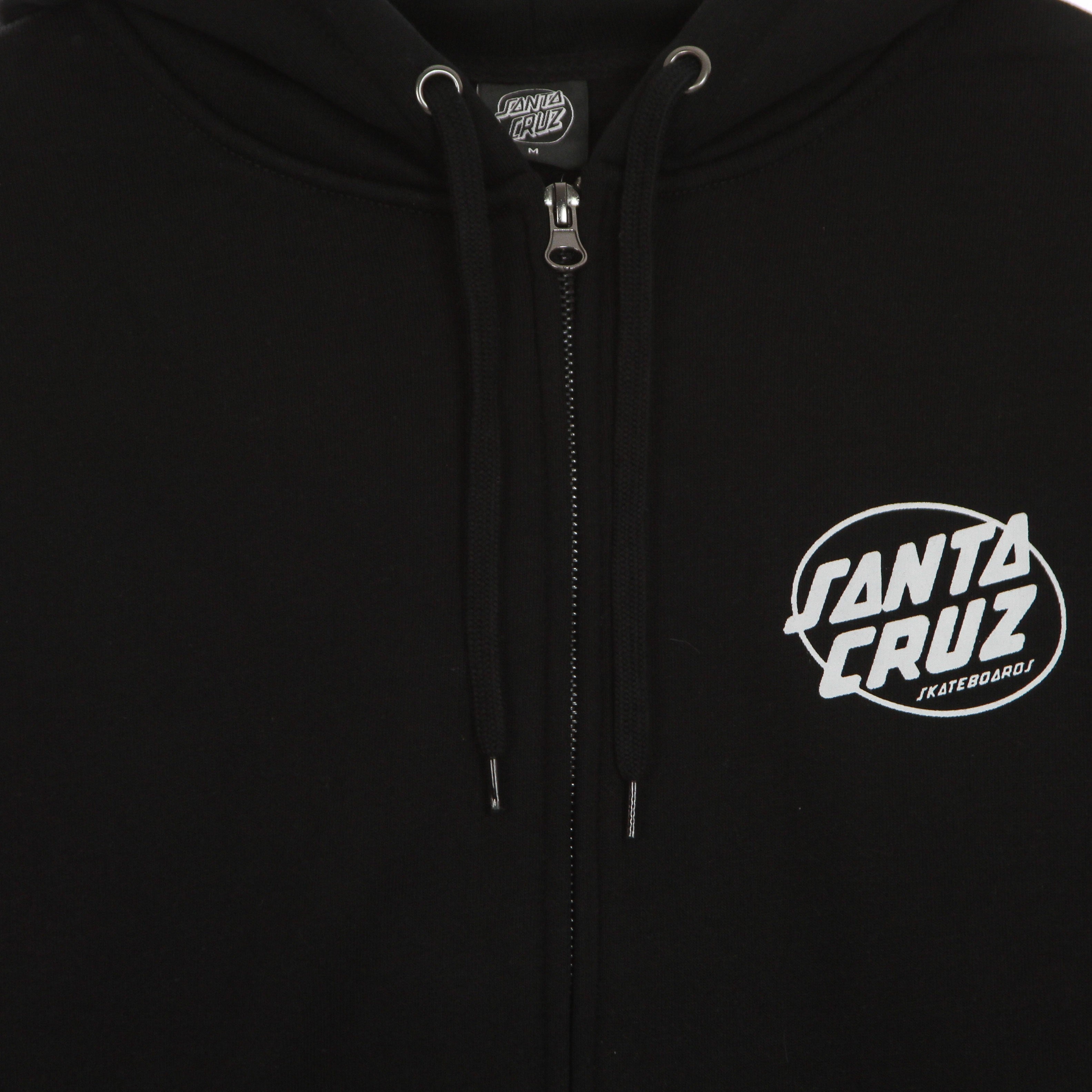 Santa Cruz, Felpa Cappuccio Zip Uomo Club Oval Dot Zip Hood, 