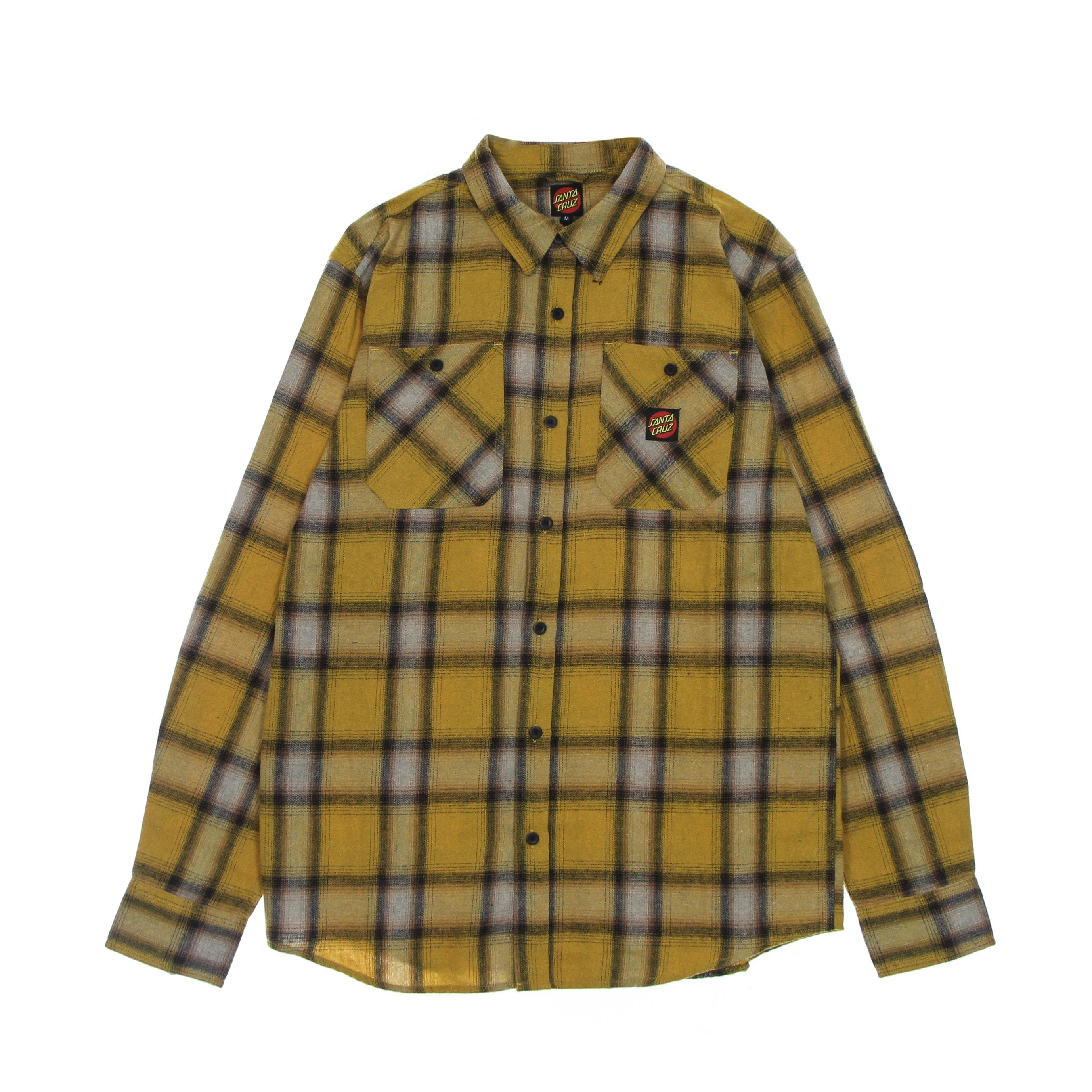 Santa Cruz, Camicia Manica Lunga Uomo Apex Shirt, Mustard Check
